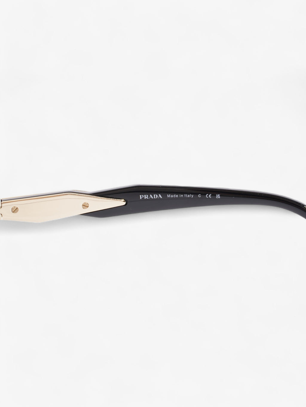 Prada Oval Sunglasses Gold / Black Base Metal 140mm