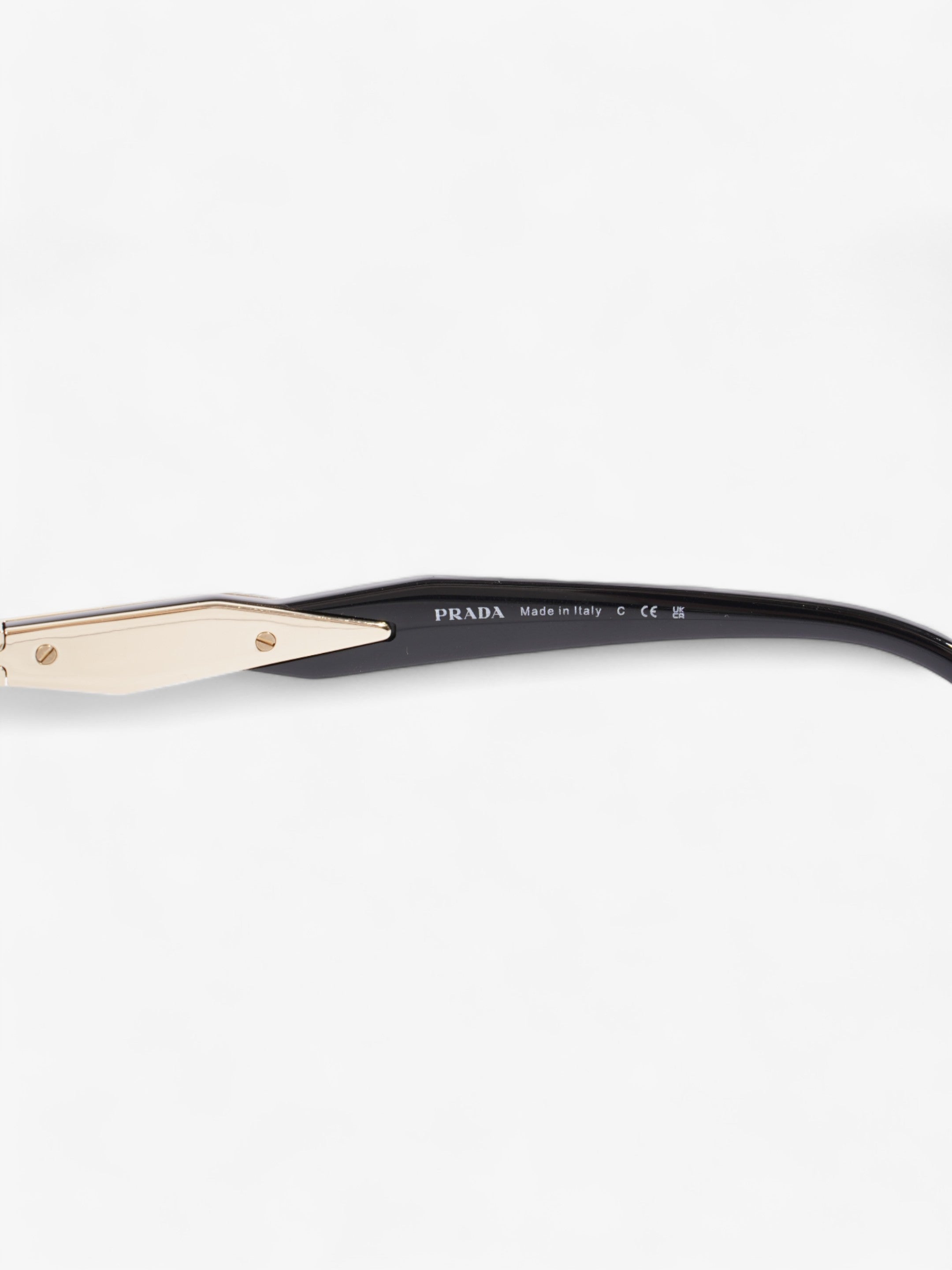 Prada Oval Sunglasses Gold / Black Base Metal 140mm