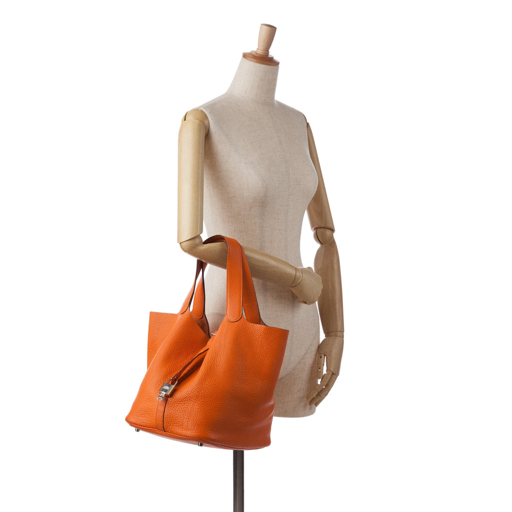 HermÃƒÆ’Ã‚Â¨s Picotin Lock 26 Orange Clemence Palladium