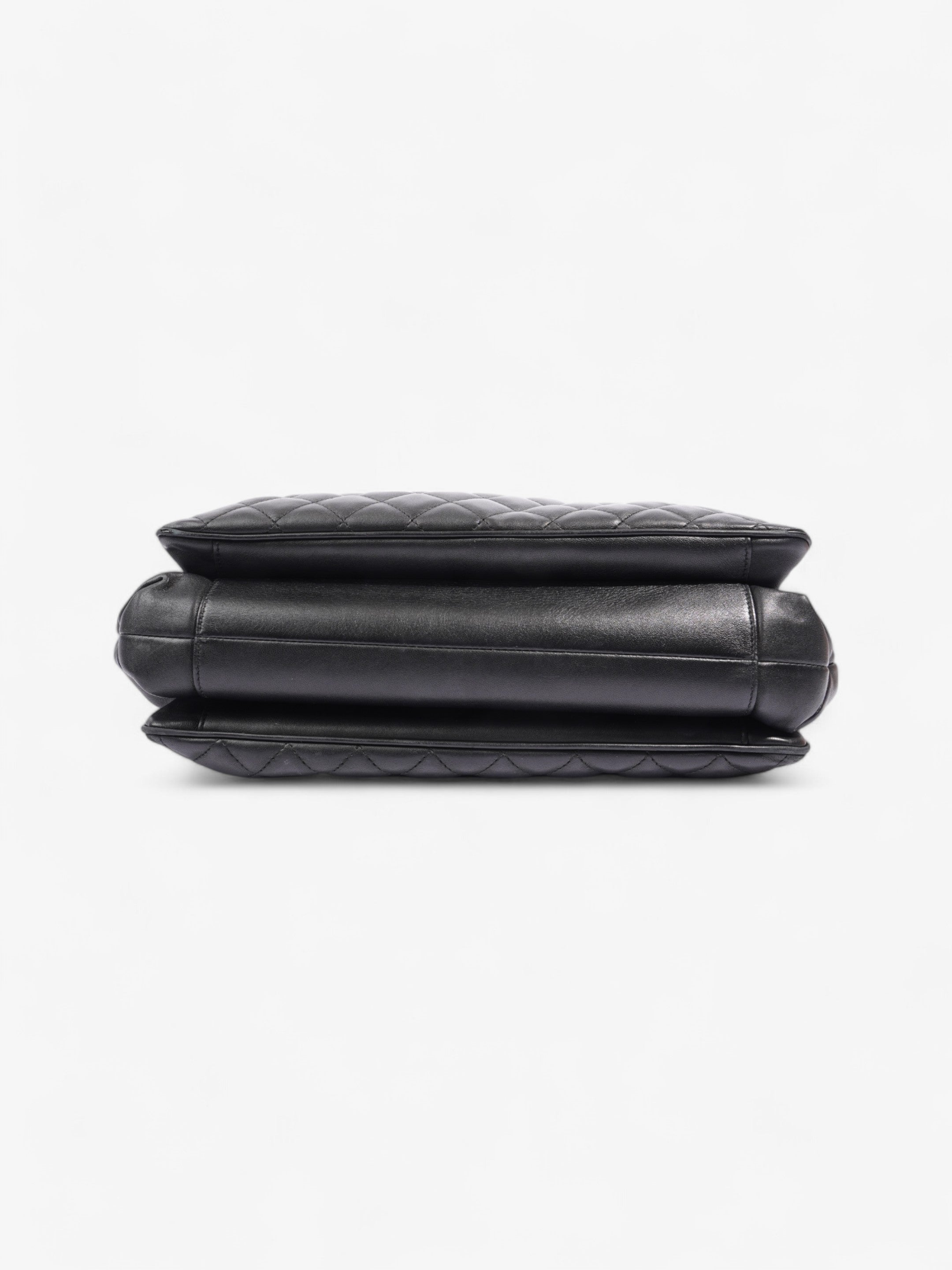 Chanel Shopping Bag Black Lambskin Leather Large