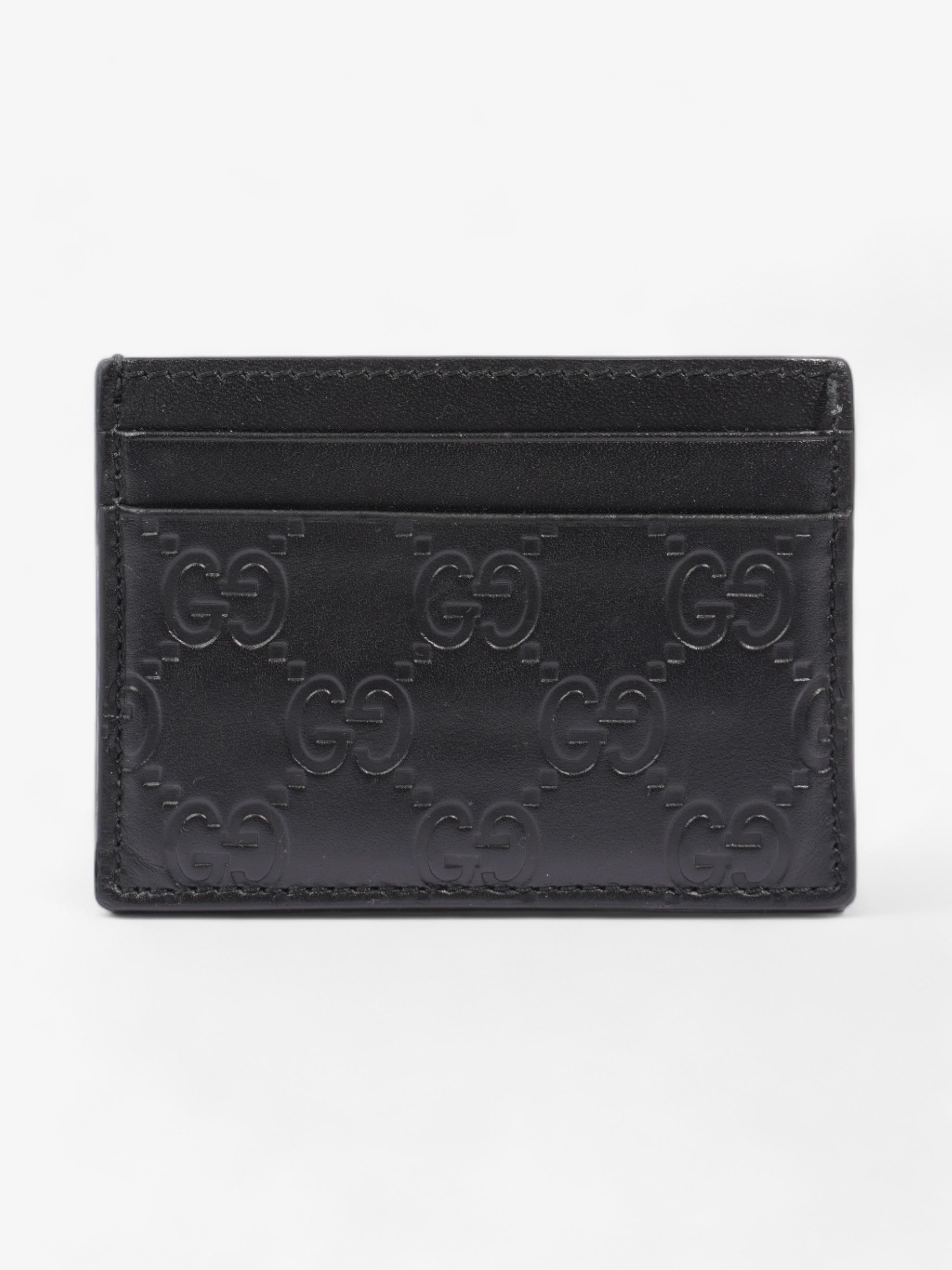 Gucci Guccissima Card Holder Black Empreinte Leather