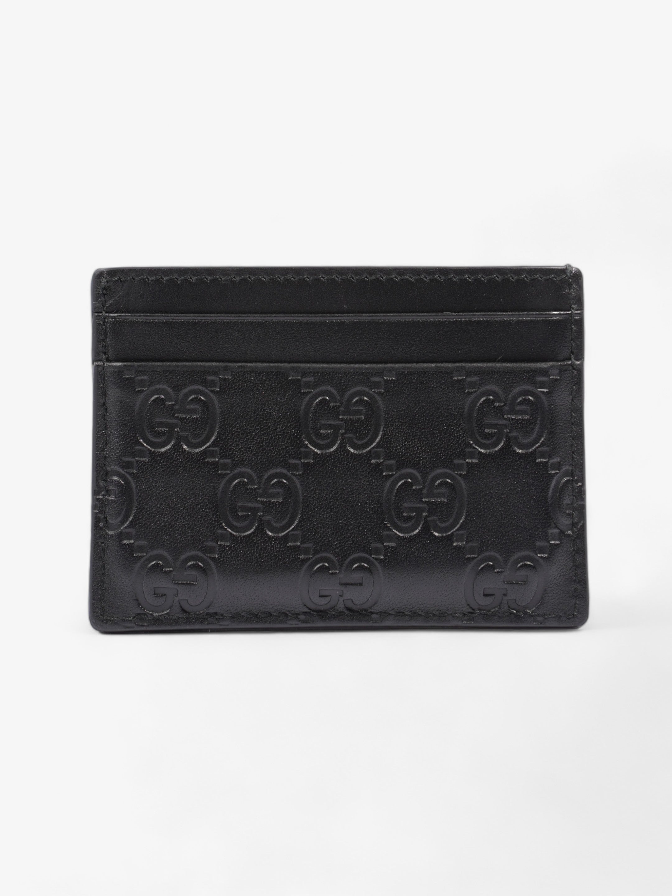 Gucci Guccissima Card Holder Black Empreinte Leather