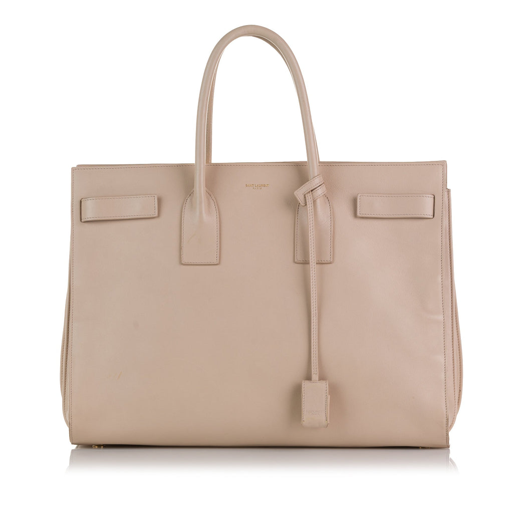 Beige Saint Laurent Large Sac de Jour Tote Bag