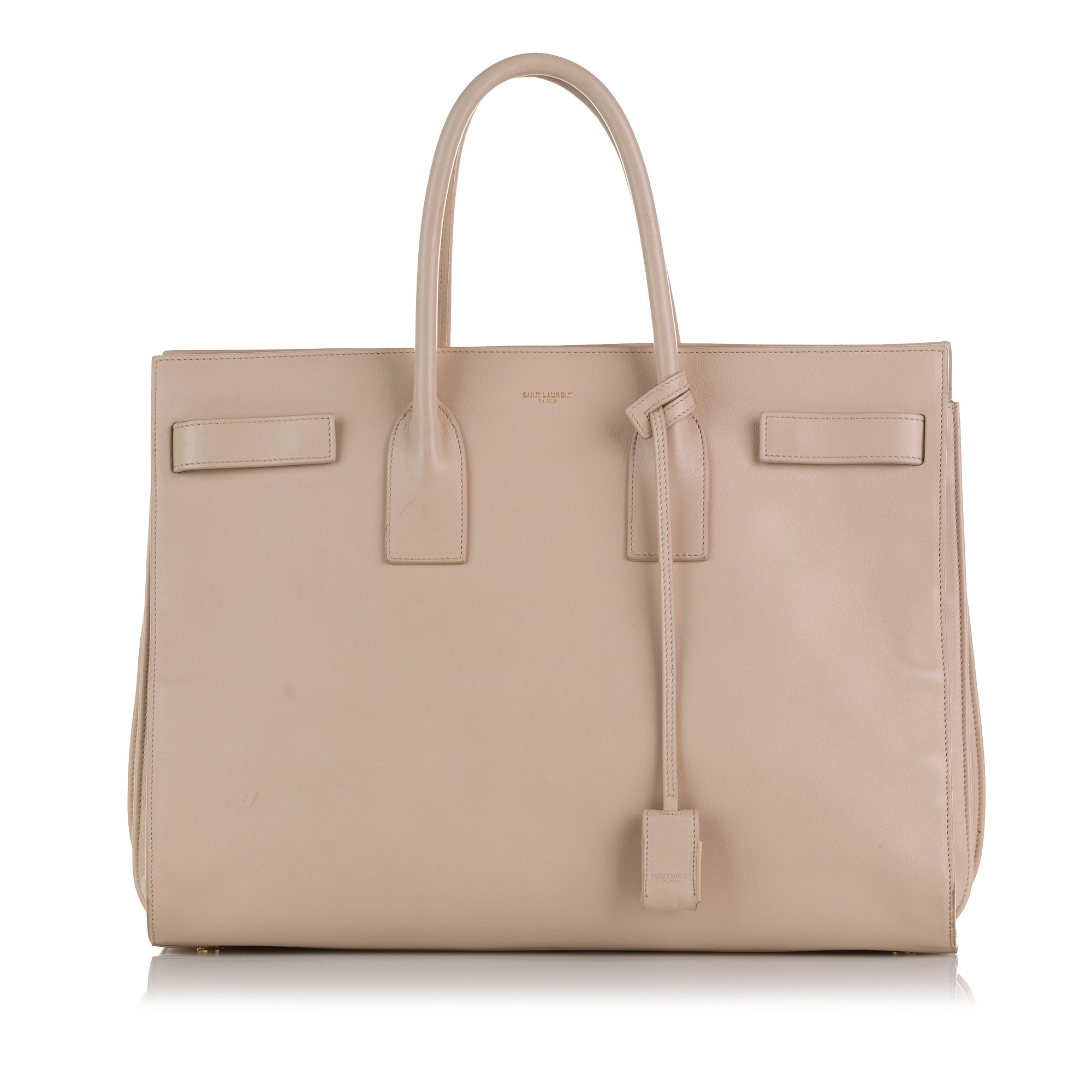 Beige Saint Laurent Large Sac de Jour Tote Bag