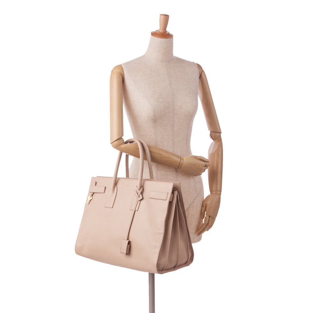 Brown Saint Laurent Large Sac de Jour Tote Bag