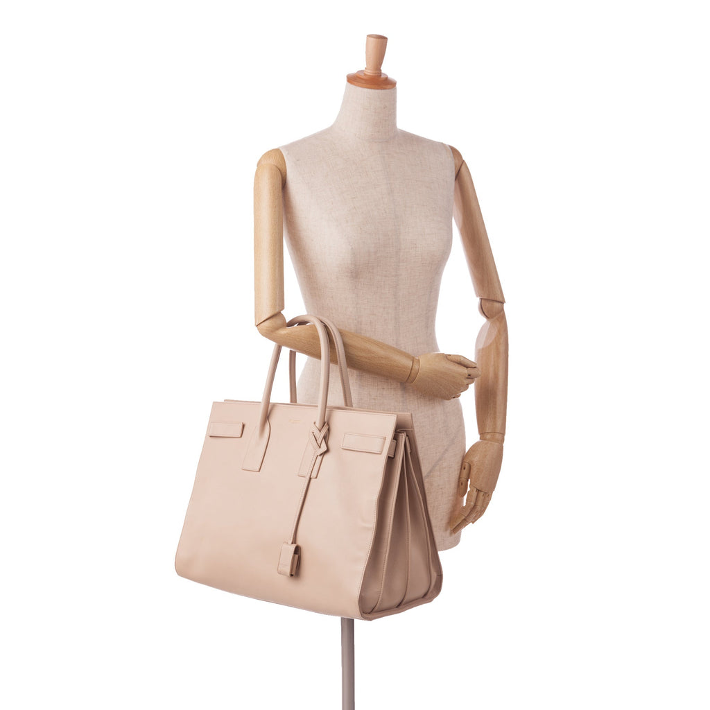 Brown Saint Laurent Large Sac de Jour Tote Bag
