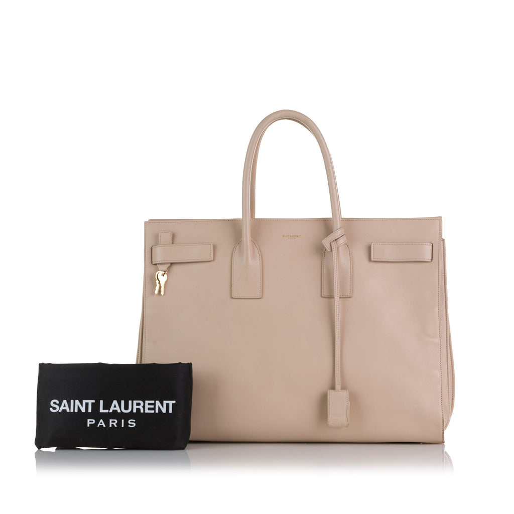 Brown Saint Laurent Large Sac de Jour Tote Bag