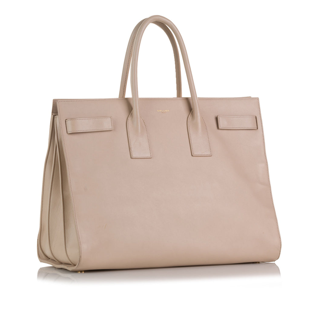 Beige Saint Laurent Large Sac de Jour Tote Bag