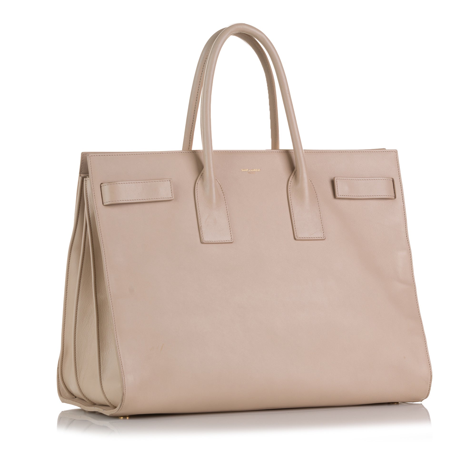 Beige Saint Laurent Large Sac de Jour Tote Bag