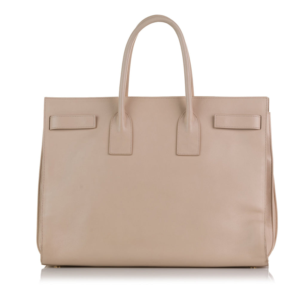 Beige Saint Laurent Large Sac de Jour Tote Bag