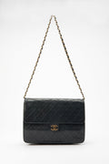 Vintage Black Chanel Flap Bag with 24K Plated Hardware