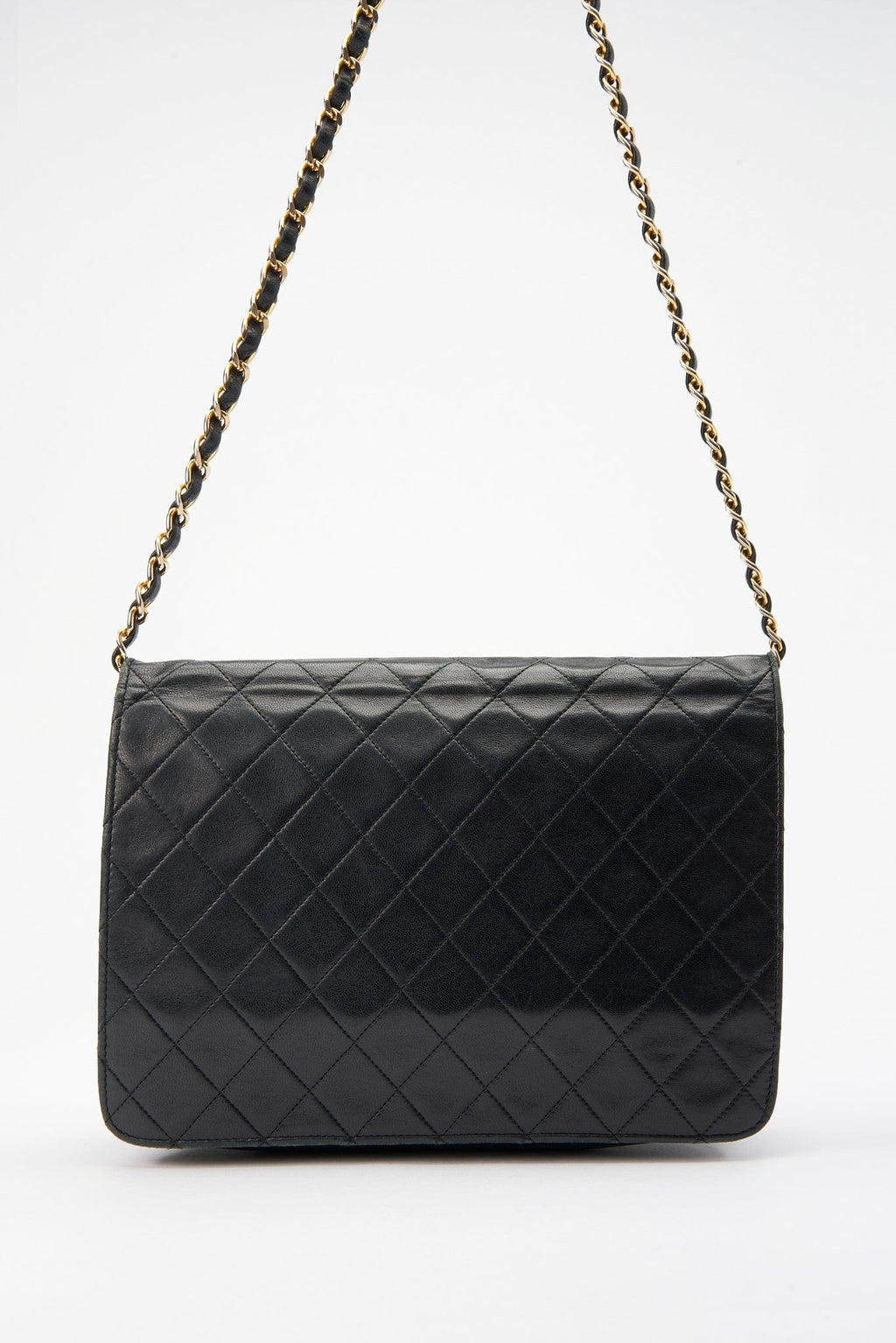 Vintage Black Chanel Flap Bag with 24K Plated Hardware