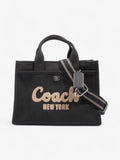 Coach Cargo Tote Black Canvas Medium