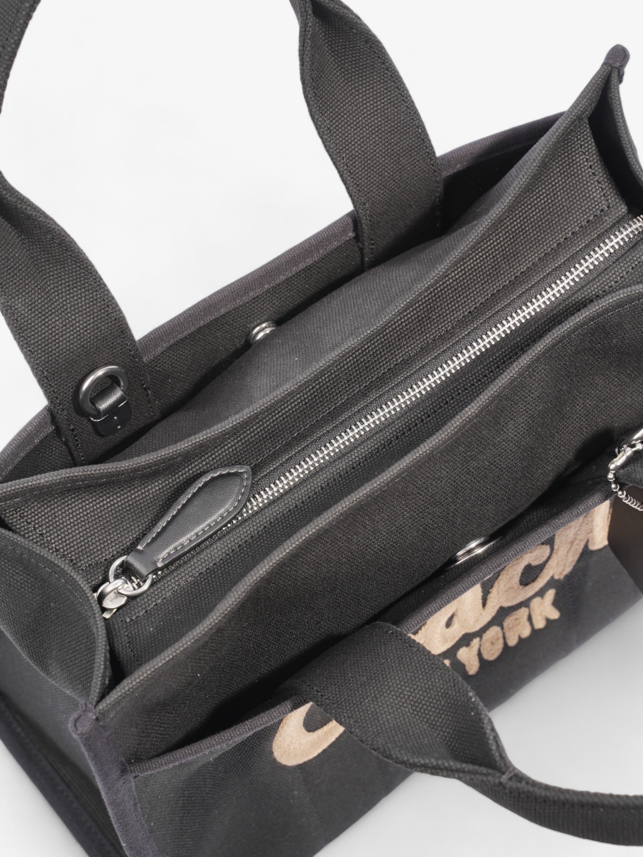 Coach Cargo Tote Black Canvas Medium