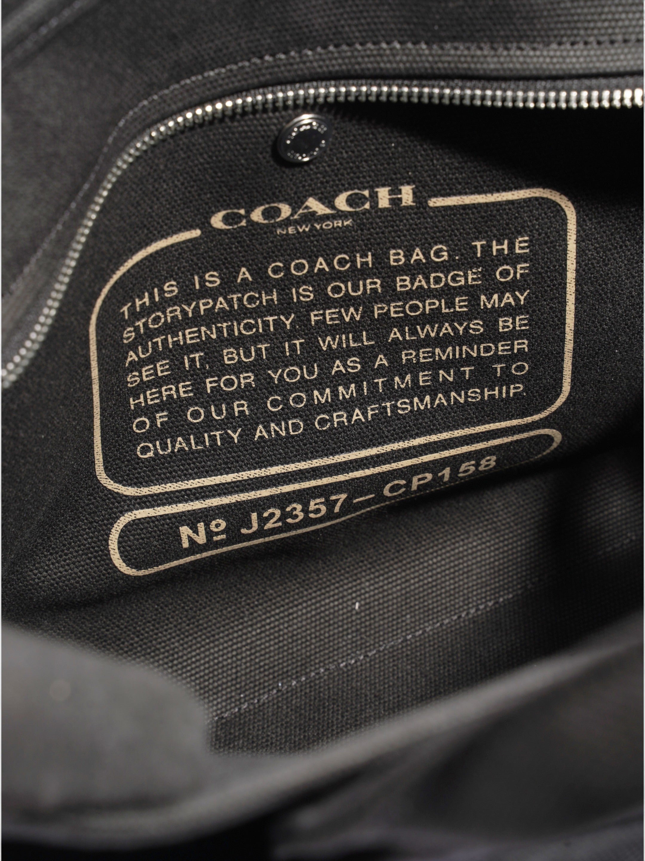 Coach Cargo Tote Black Canvas Medium