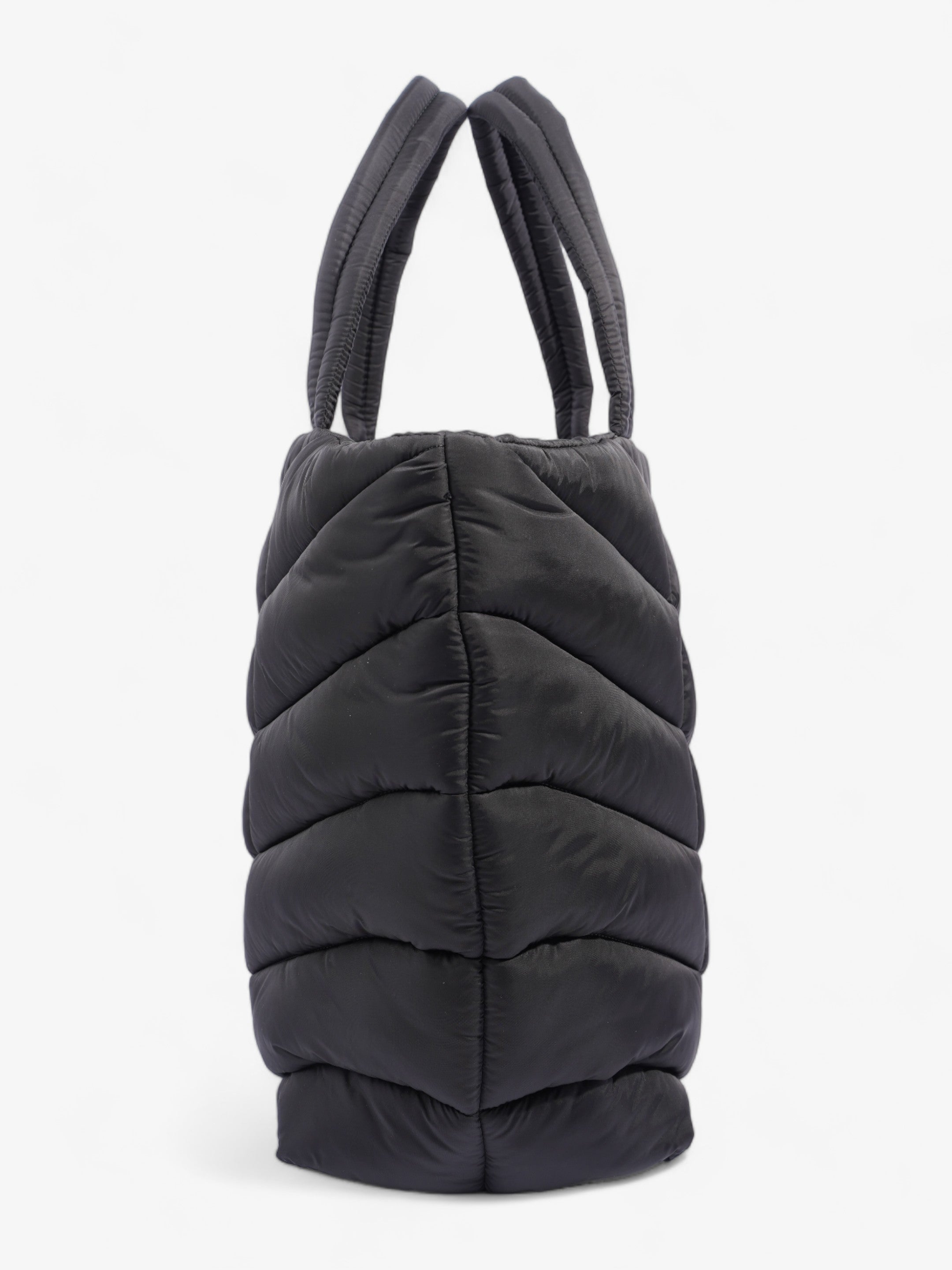 Saint Laurent Logo Detailed Puffer Tote Bag  Black Polyamide