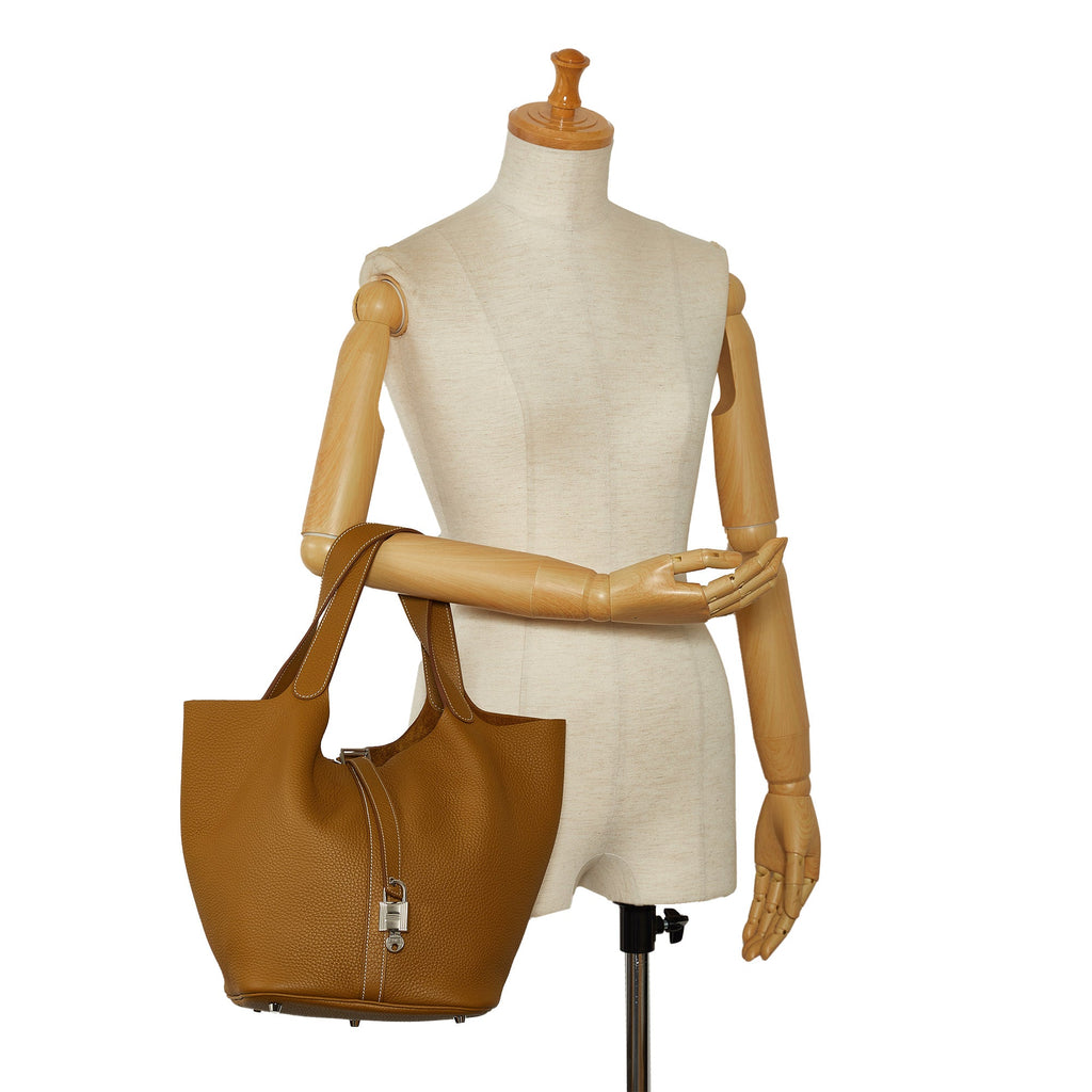 HermÃƒÆ’Ã‚Â¨s Picotin Lock GM Brown Clemence Palladium