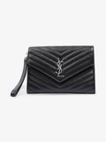 Saint Laurent Cassandre Clutch Black Matelasse Leather