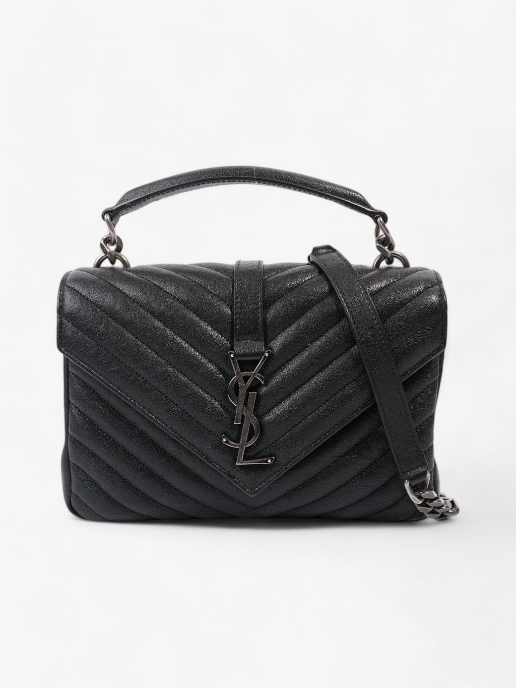 Saint Laurent College Black Lambskin Leather Medium