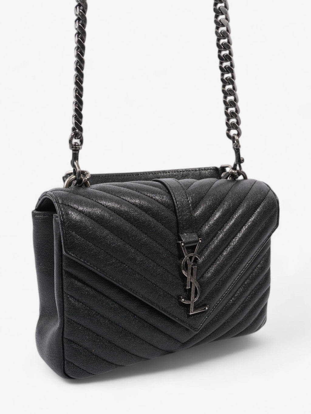 Saint Laurent College Black Lambskin Leather Medium