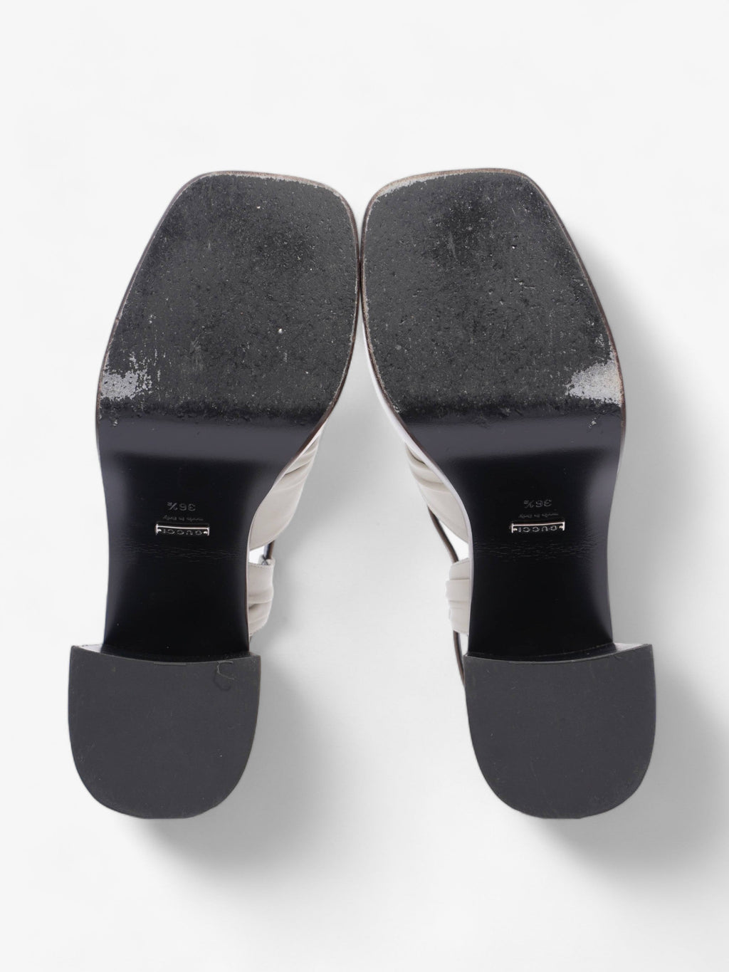 Gucci Charlotte Sandals 95 Dusty White Fabric EU 36.5 UK 3.5