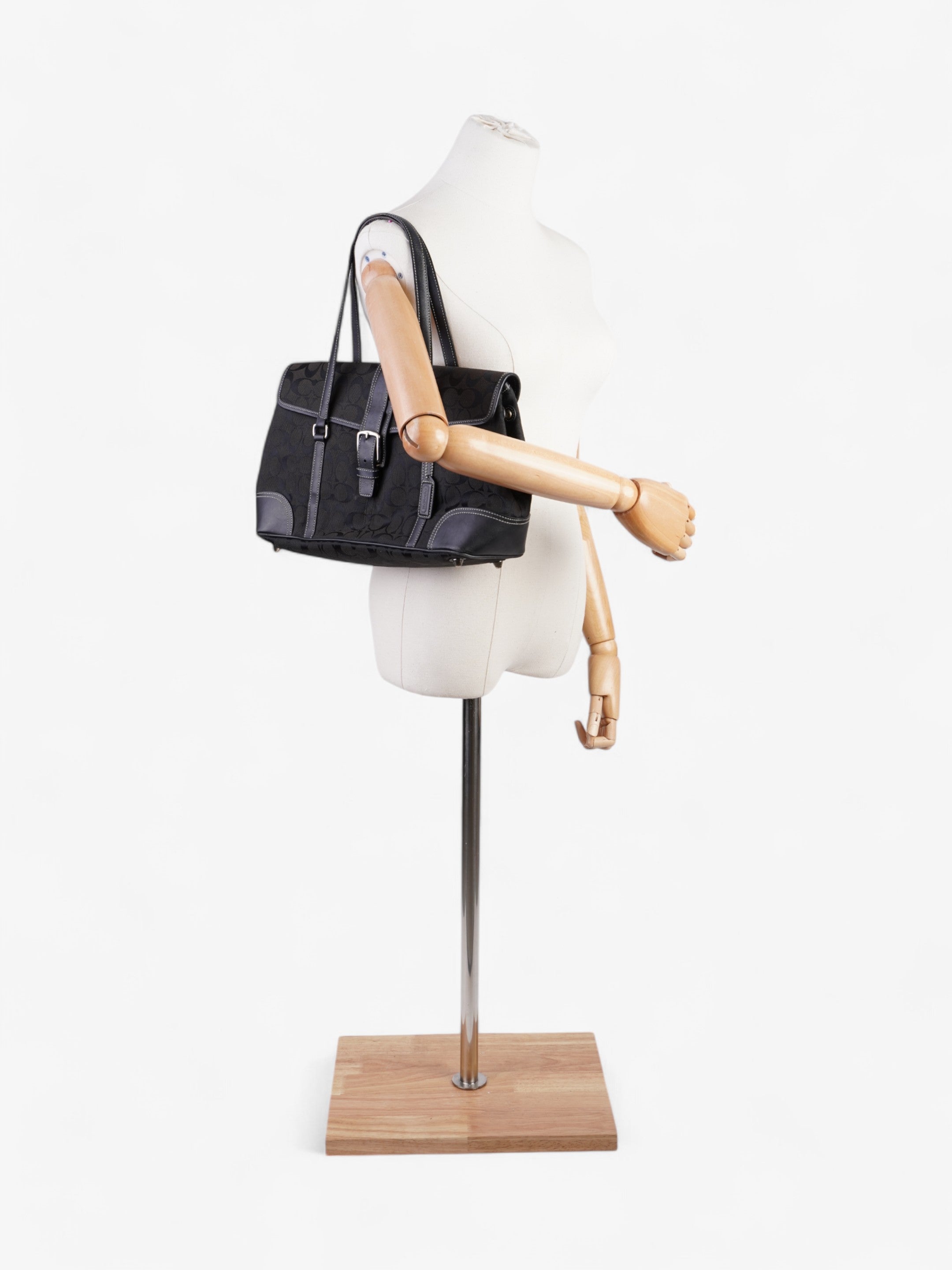Coach Classic Handbag Black Canvas