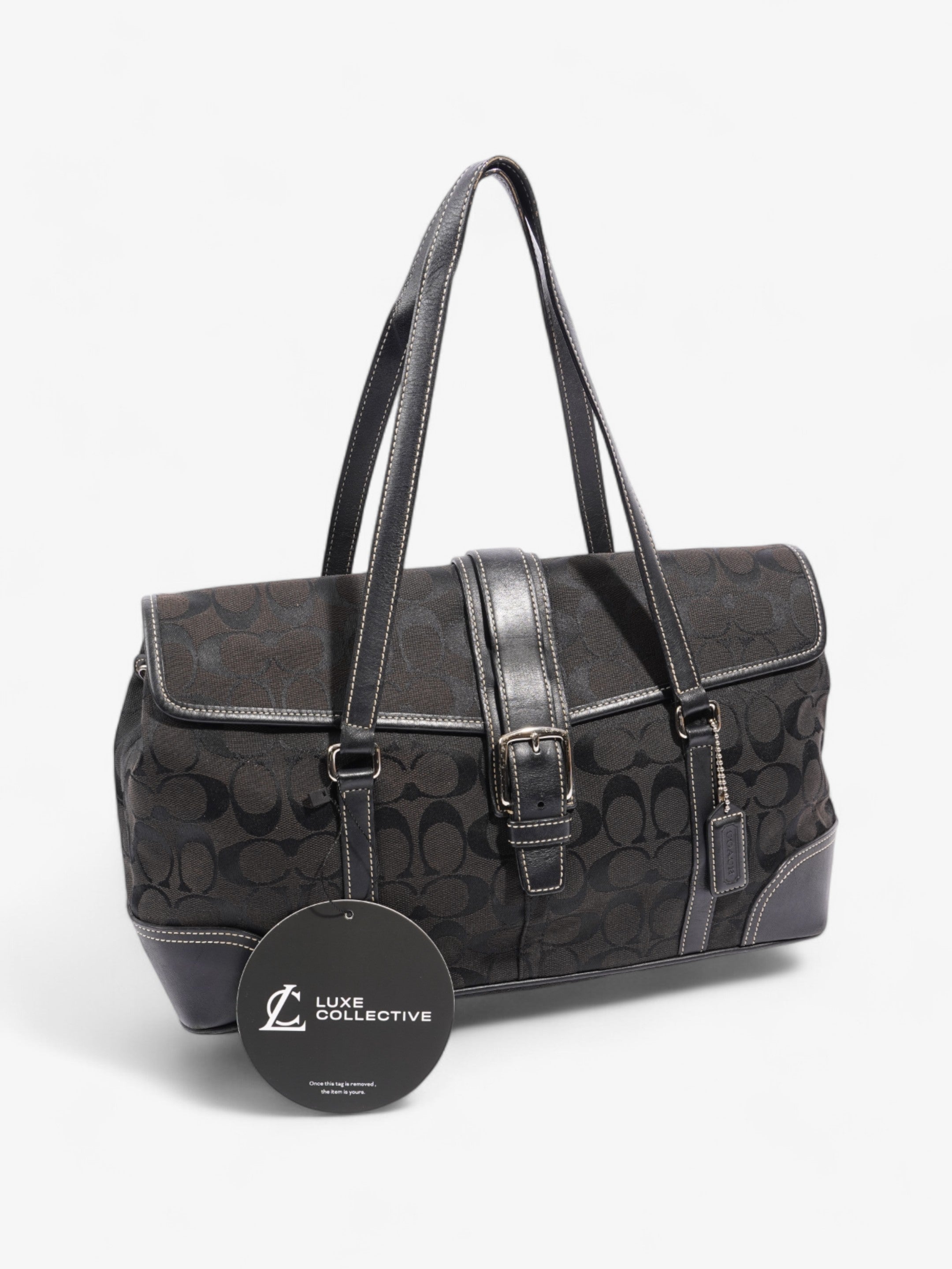 Coach Classic Handbag Black Canvas