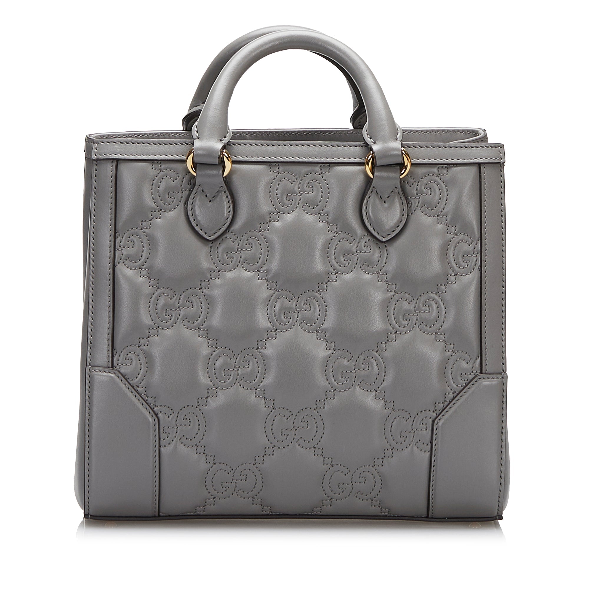 Gucci GG Handbag Grey MatelassÃƒÆ’Ã‚Â© Leather
