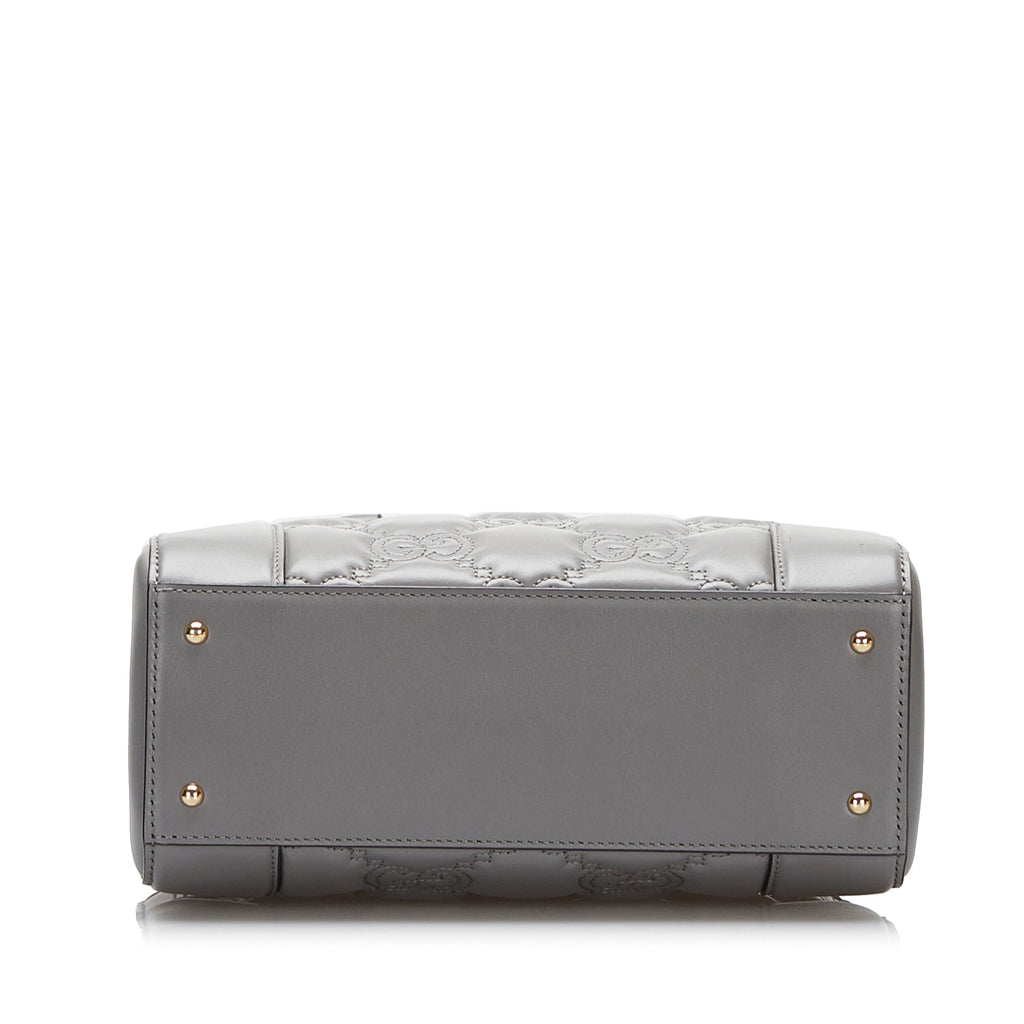 Gucci GG Handbag Grey MatelassÃƒÆ’Ã‚Â© Leather
