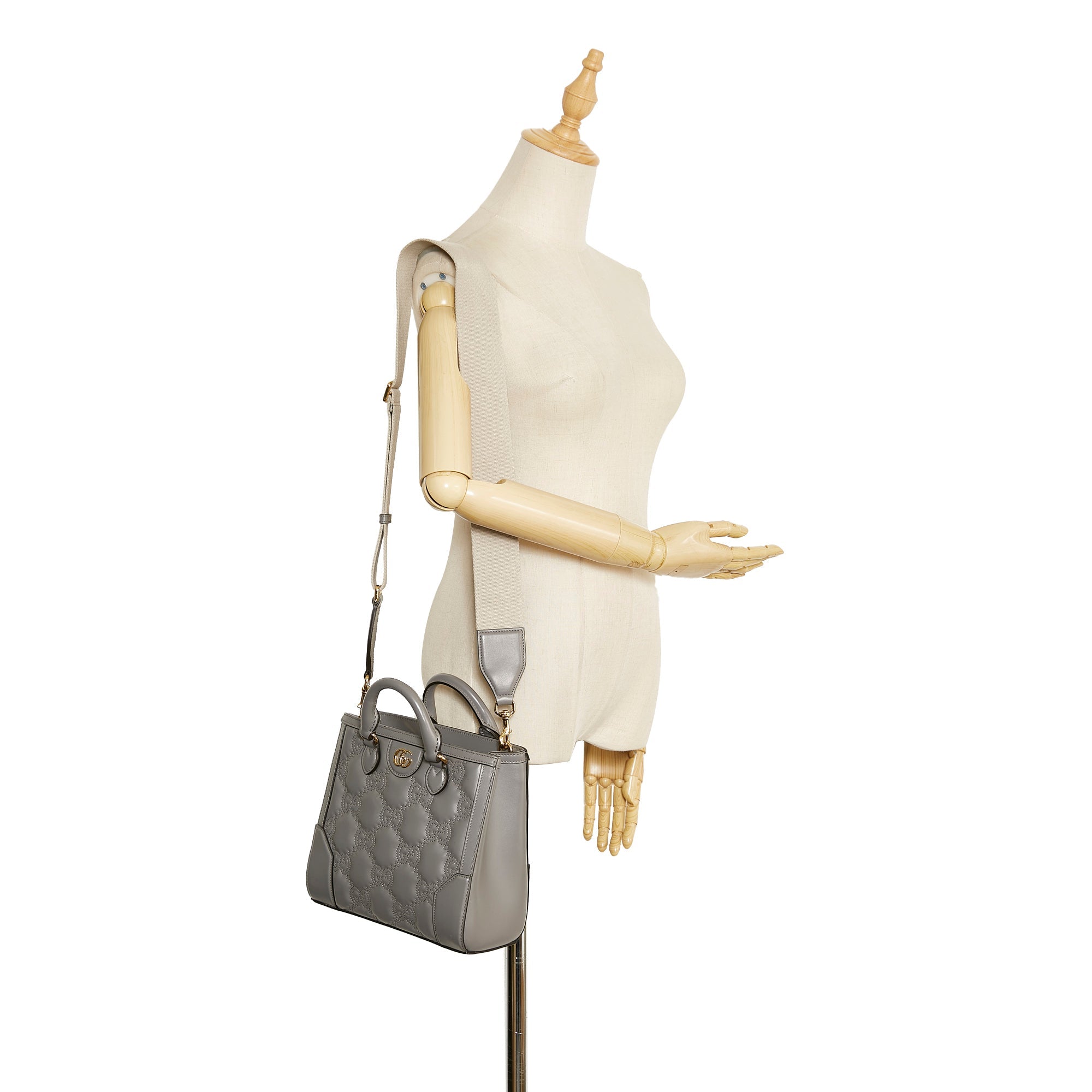 Gucci GG Handbag Grey MatelassÃƒÆ’Ã‚Â© Leather