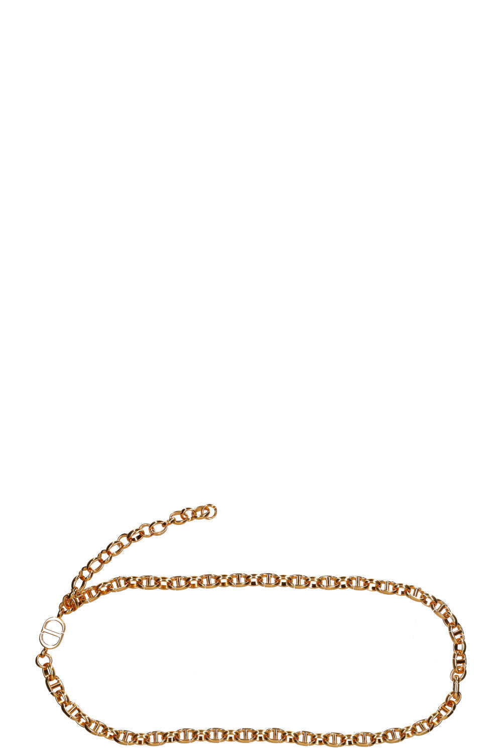 CHRISTIAN DIOR Logo Chain Belt Gold