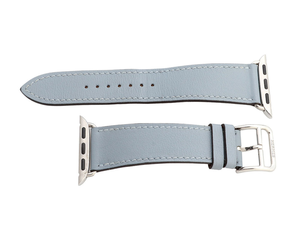 HermÃ¨s Bleu Lin Swift Single Tour Apple Watch Band 41 mm