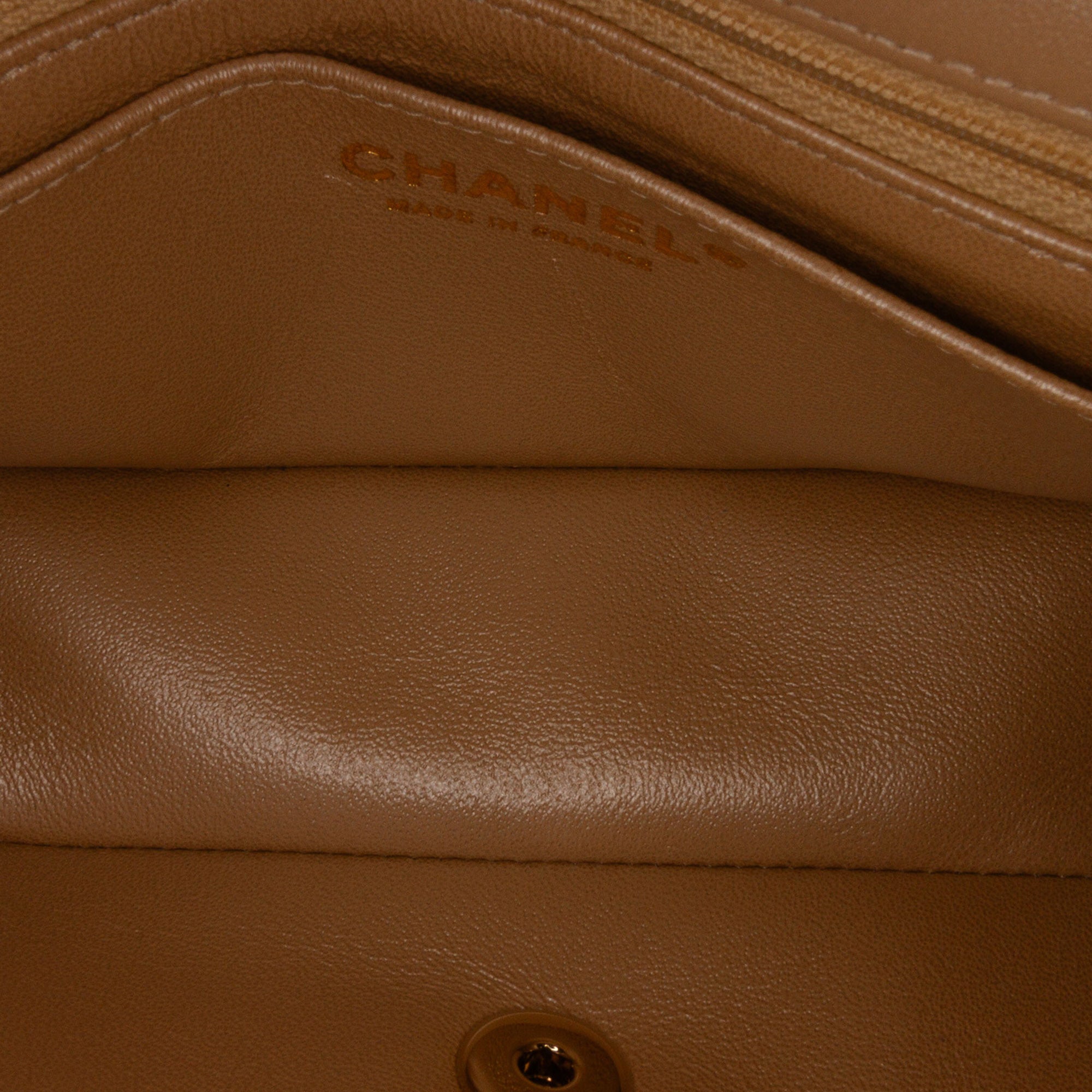 Chanel Classic Flap Bag Mini Brown Tweed Gold