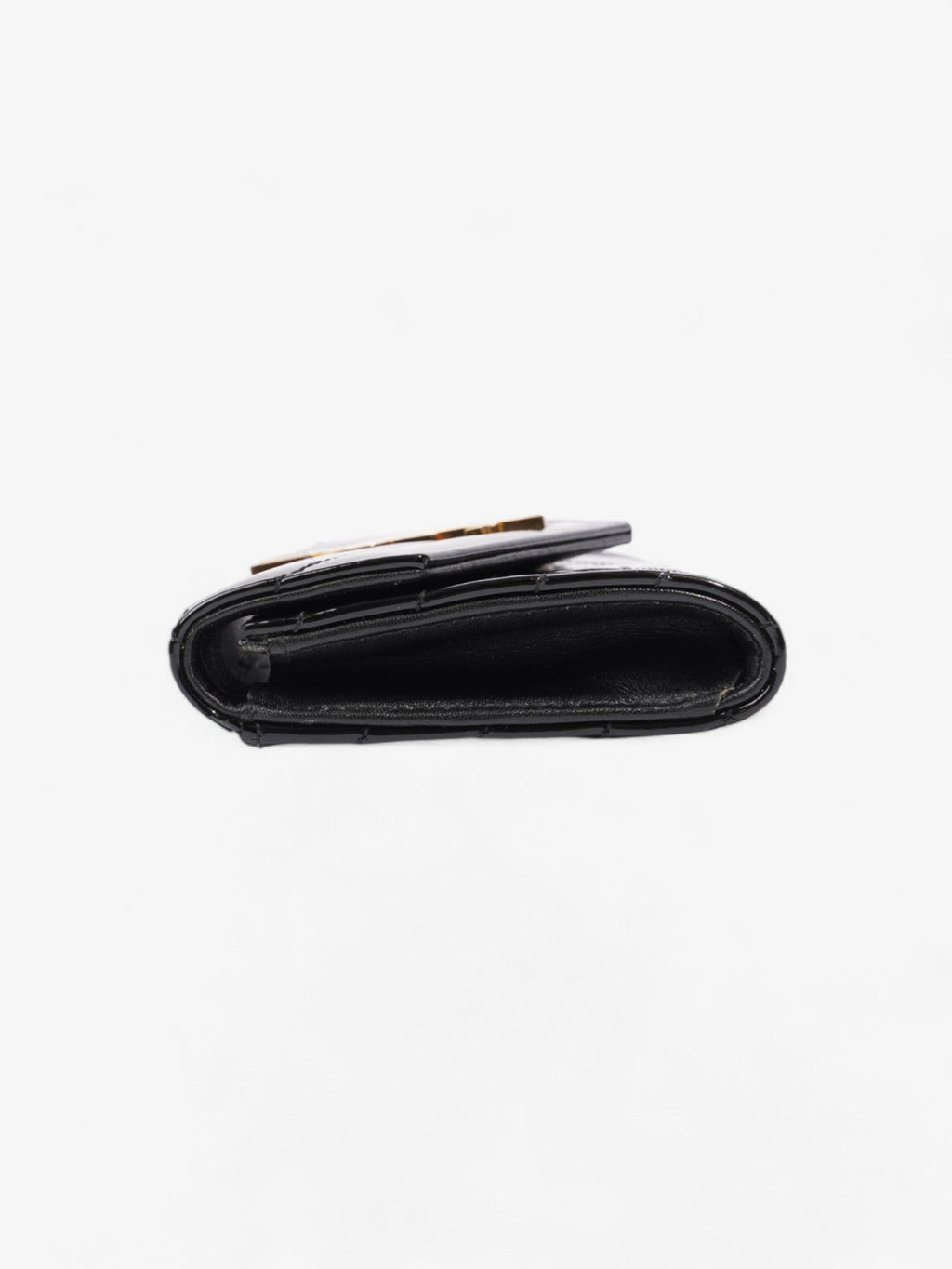 Saint Laurent Monogram Wallet Black / Gold Patent Leather