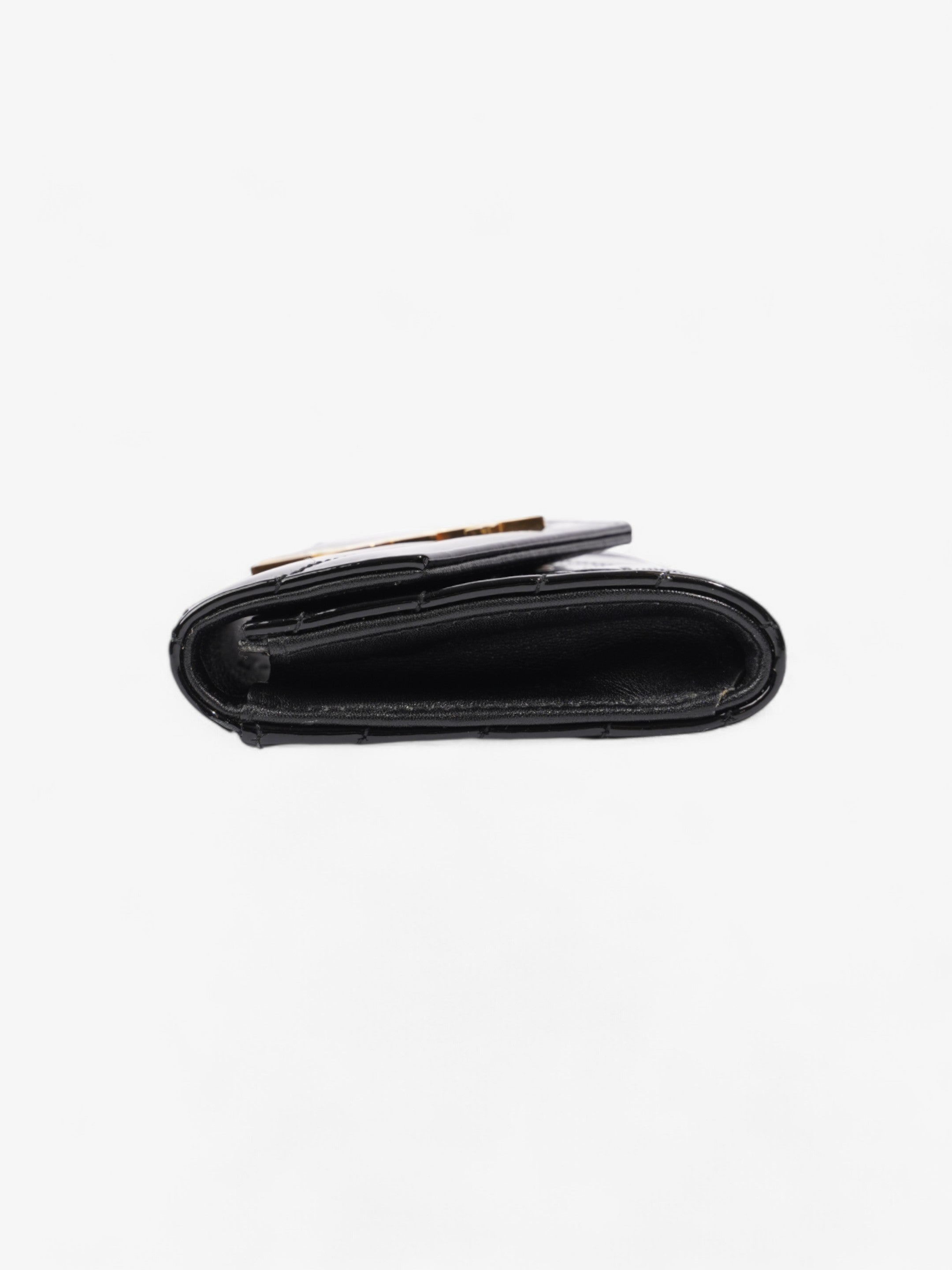 Saint Laurent Monogram Wallet Black / Gold Patent Leather