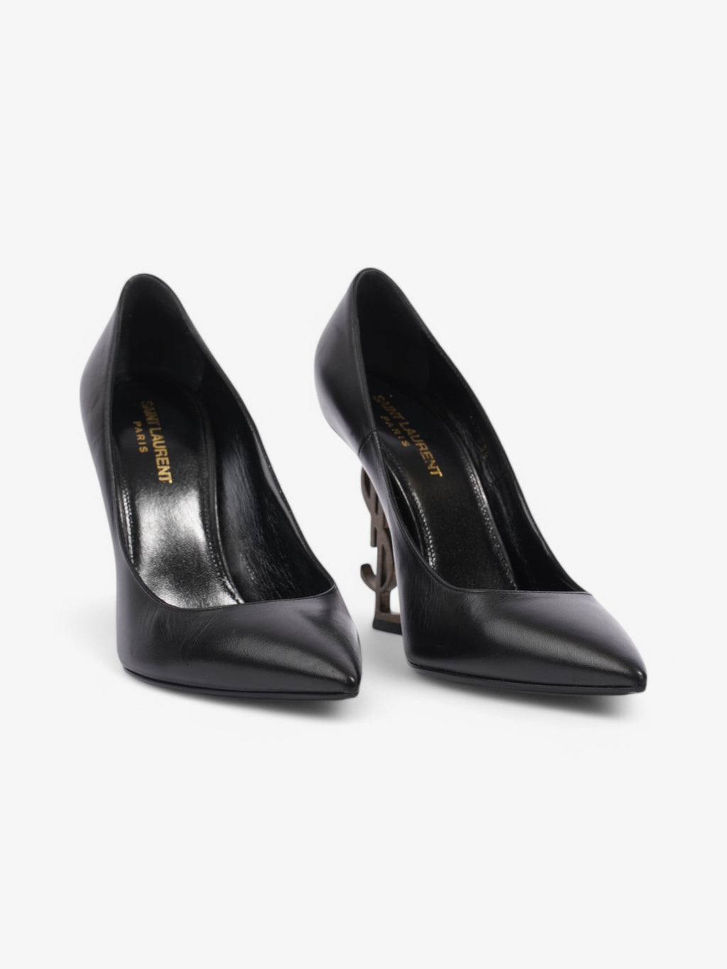Saint Laurent Opyum Heels 110 Black Leather EU 38.5 UK 5.5
