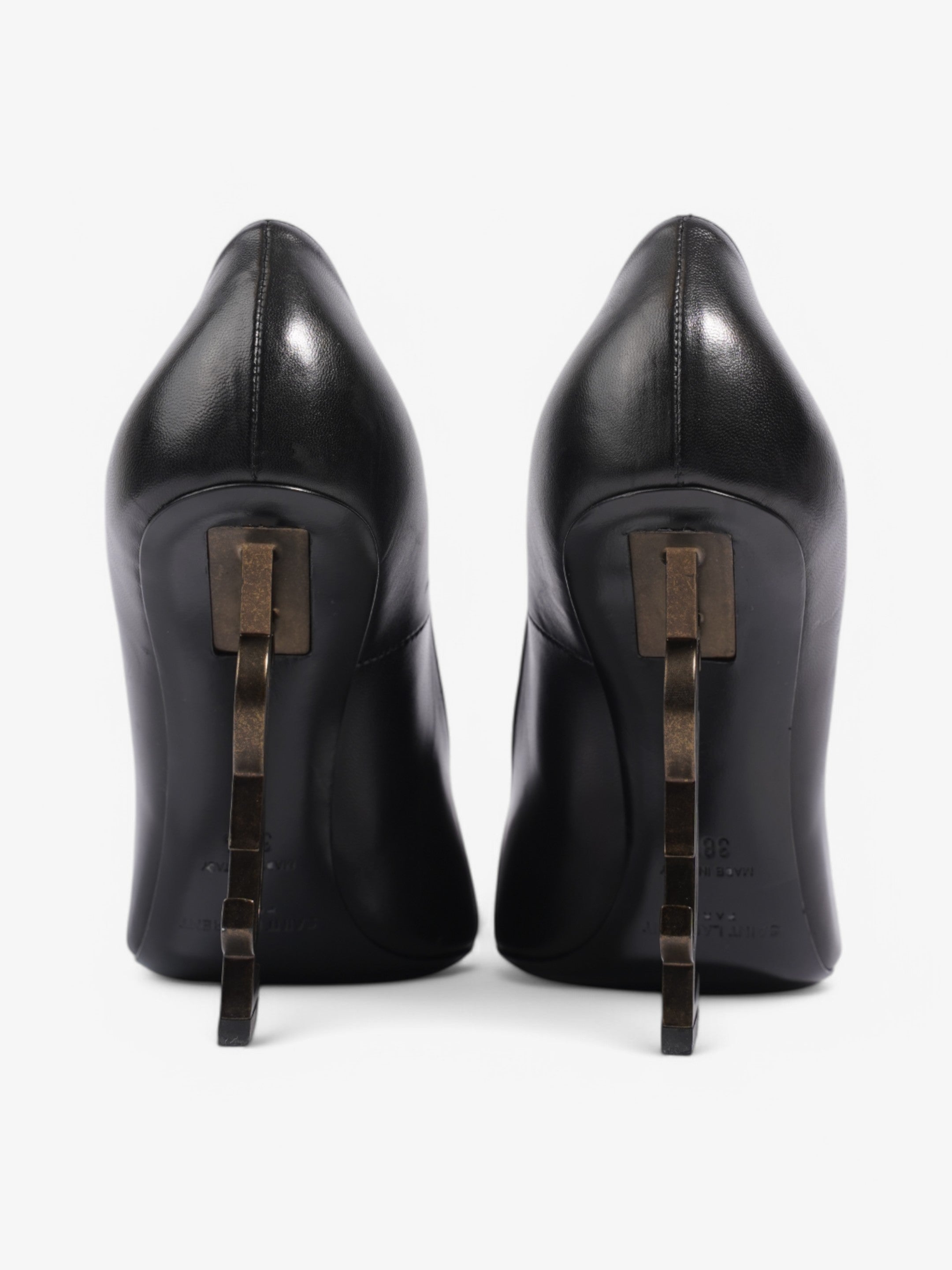 Saint Laurent Opyum Heels 110 Black Leather EU 38.5 UK 5.5
