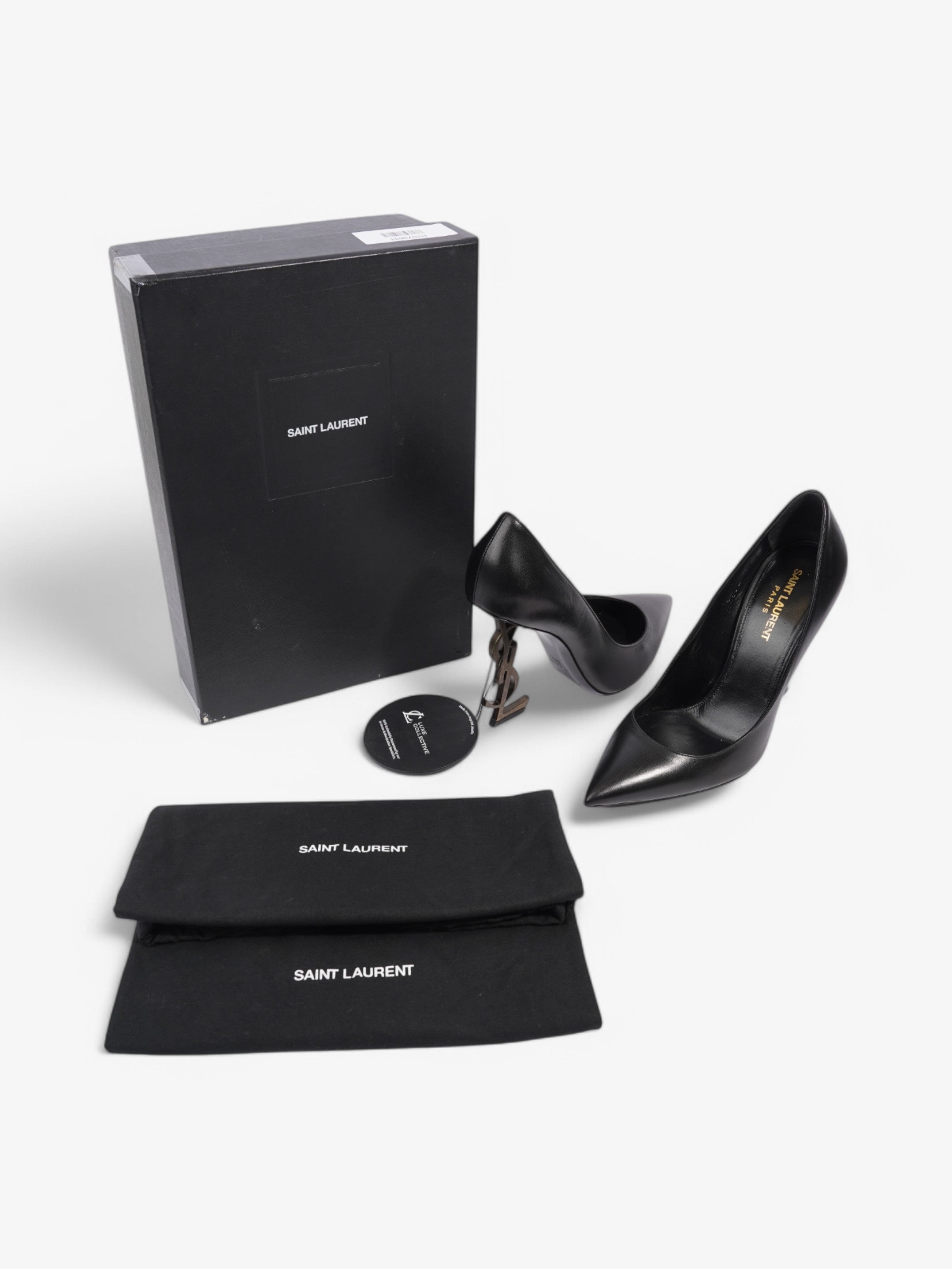 Saint Laurent Opyum Heels 110 Black Leather EU 38.5 UK 5.5