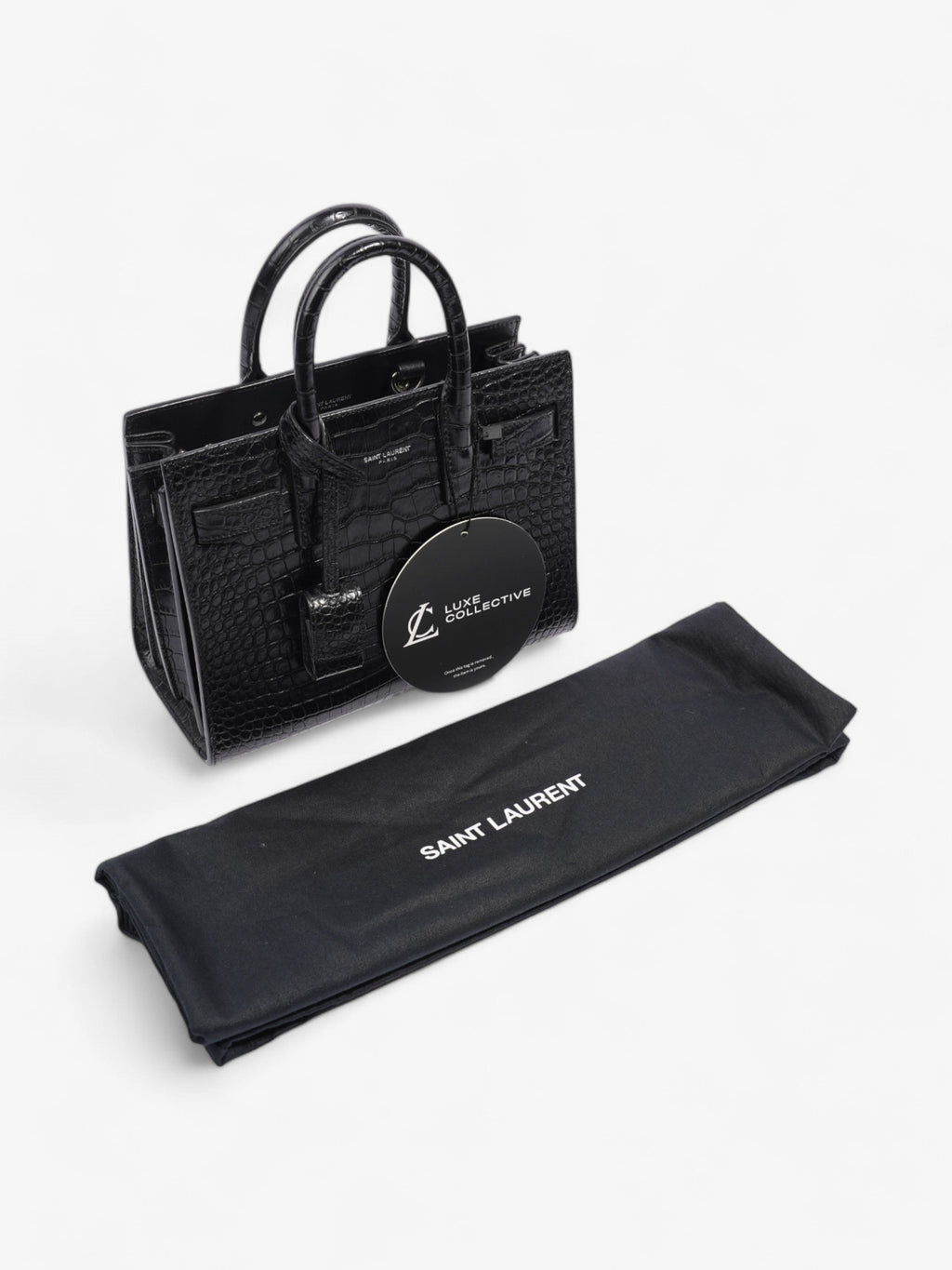 Saint Laurent Sac De Jour Black Embossed Leather Nano