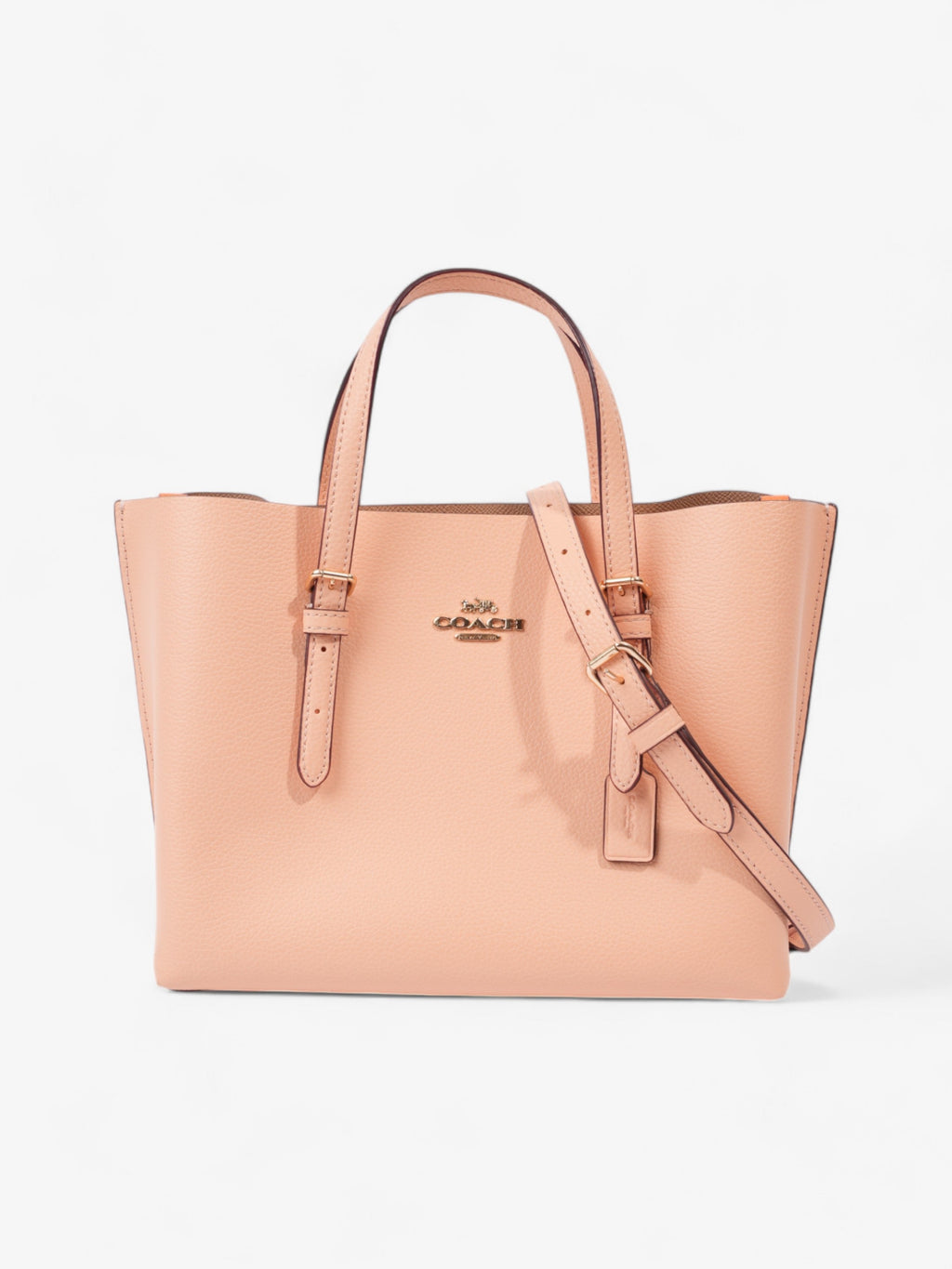 Coach Mollie Tote Pink Nude Grained Leather 25