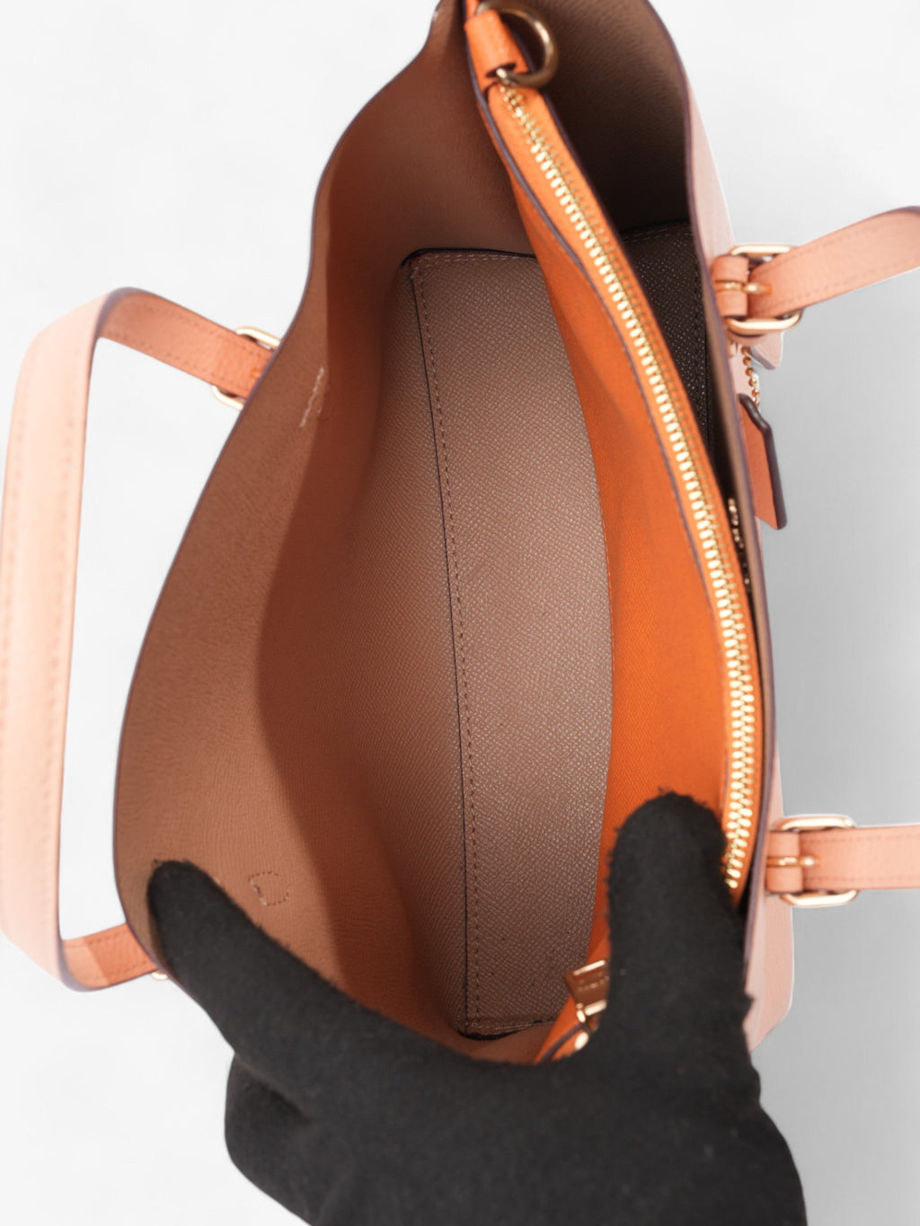 Coach Mollie Tote Pink Nude Grained Leather 25