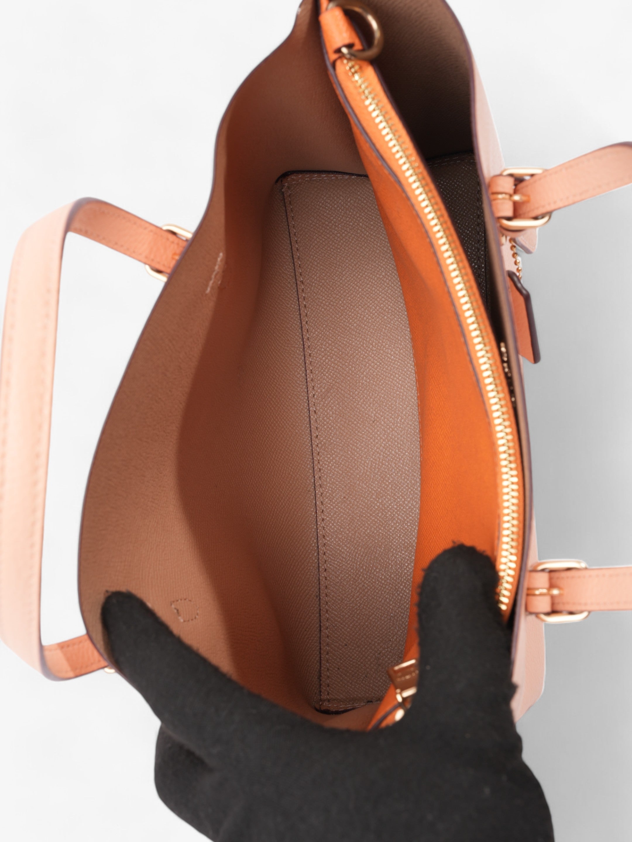Coach Mollie Tote Pink Nude Grained Leather 25