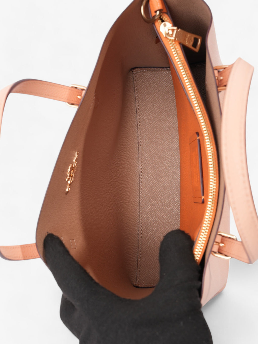 Coach Mollie Tote Pink Nude Grained Leather 25