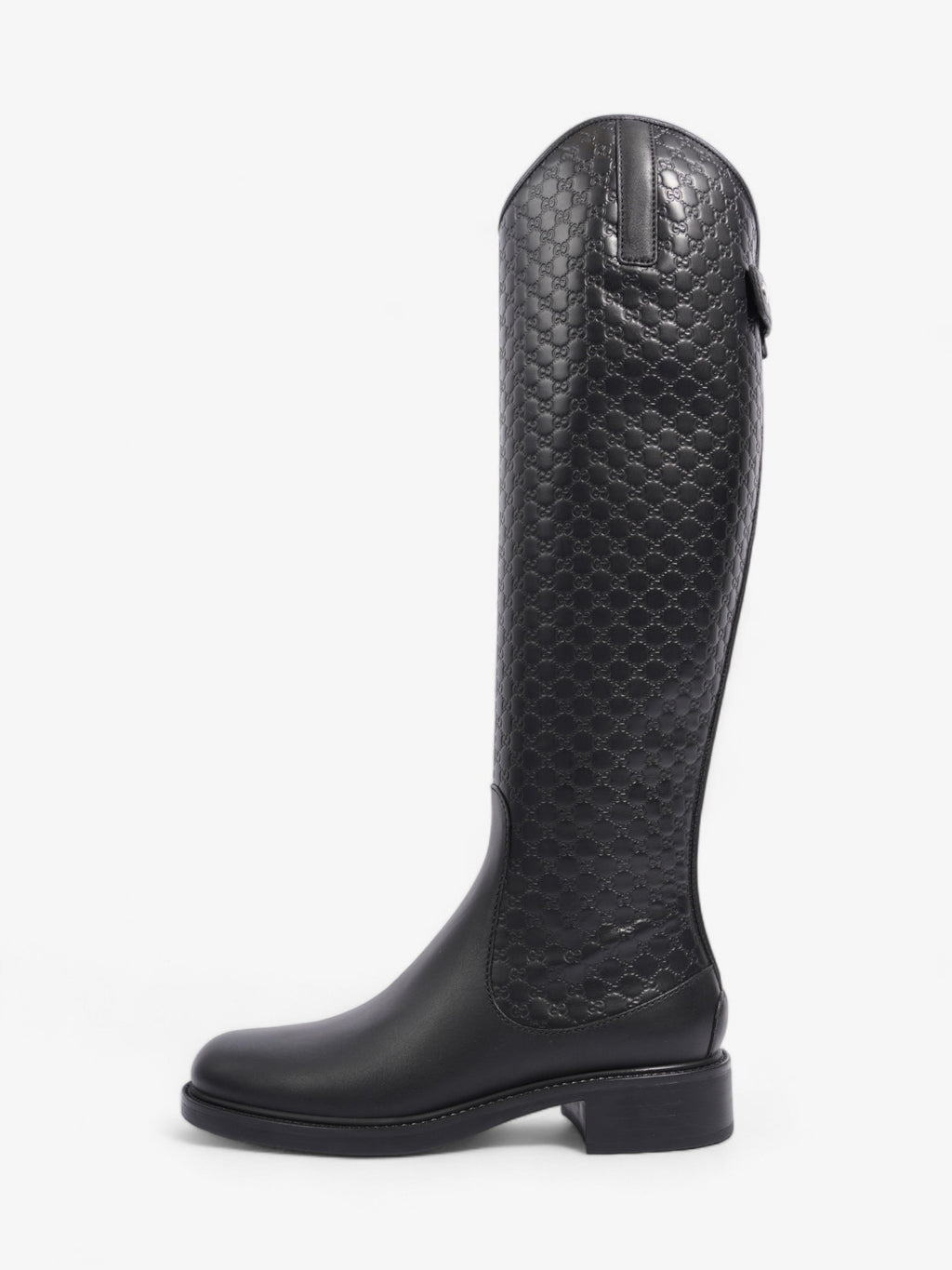 Gucci Microguccissima Riding Boots Black Leather EU 37 UK 4