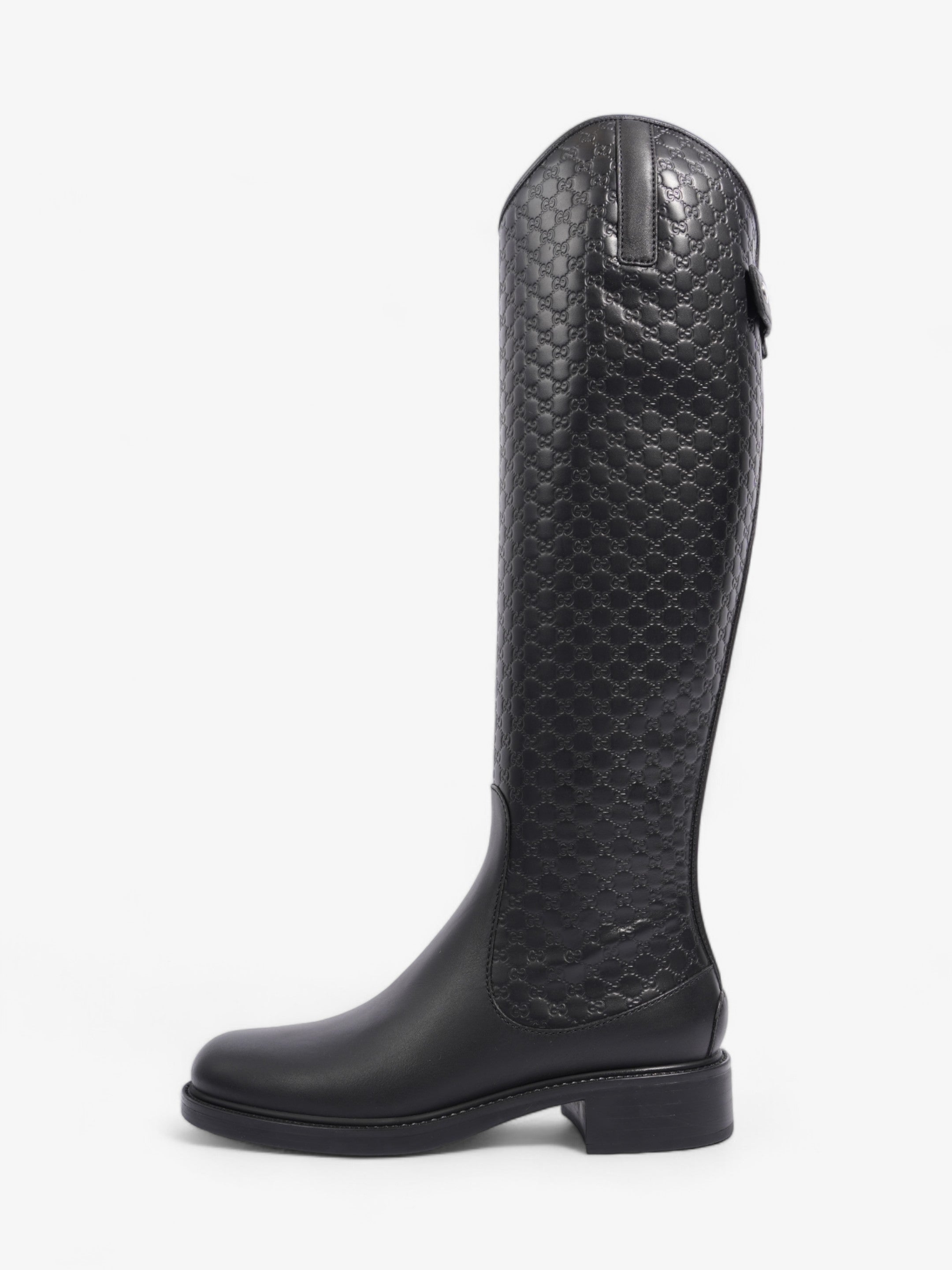 Gucci Microguccissima Riding Boots Black Leather EU 37 UK 4