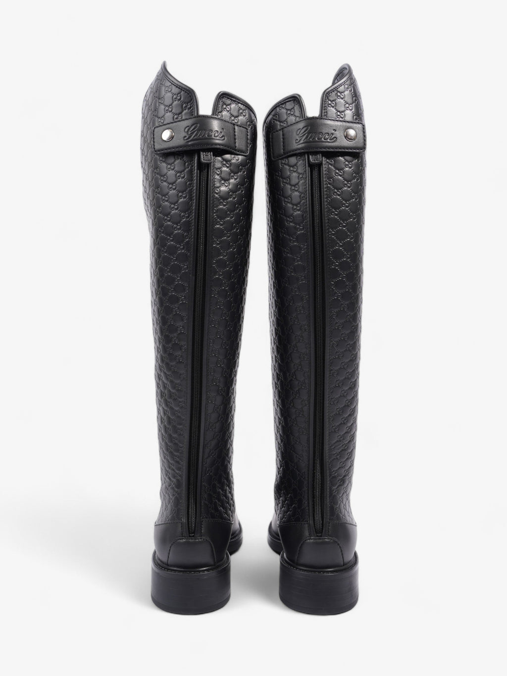 Gucci Microguccissima Riding Boots Black Leather EU 37 UK 4