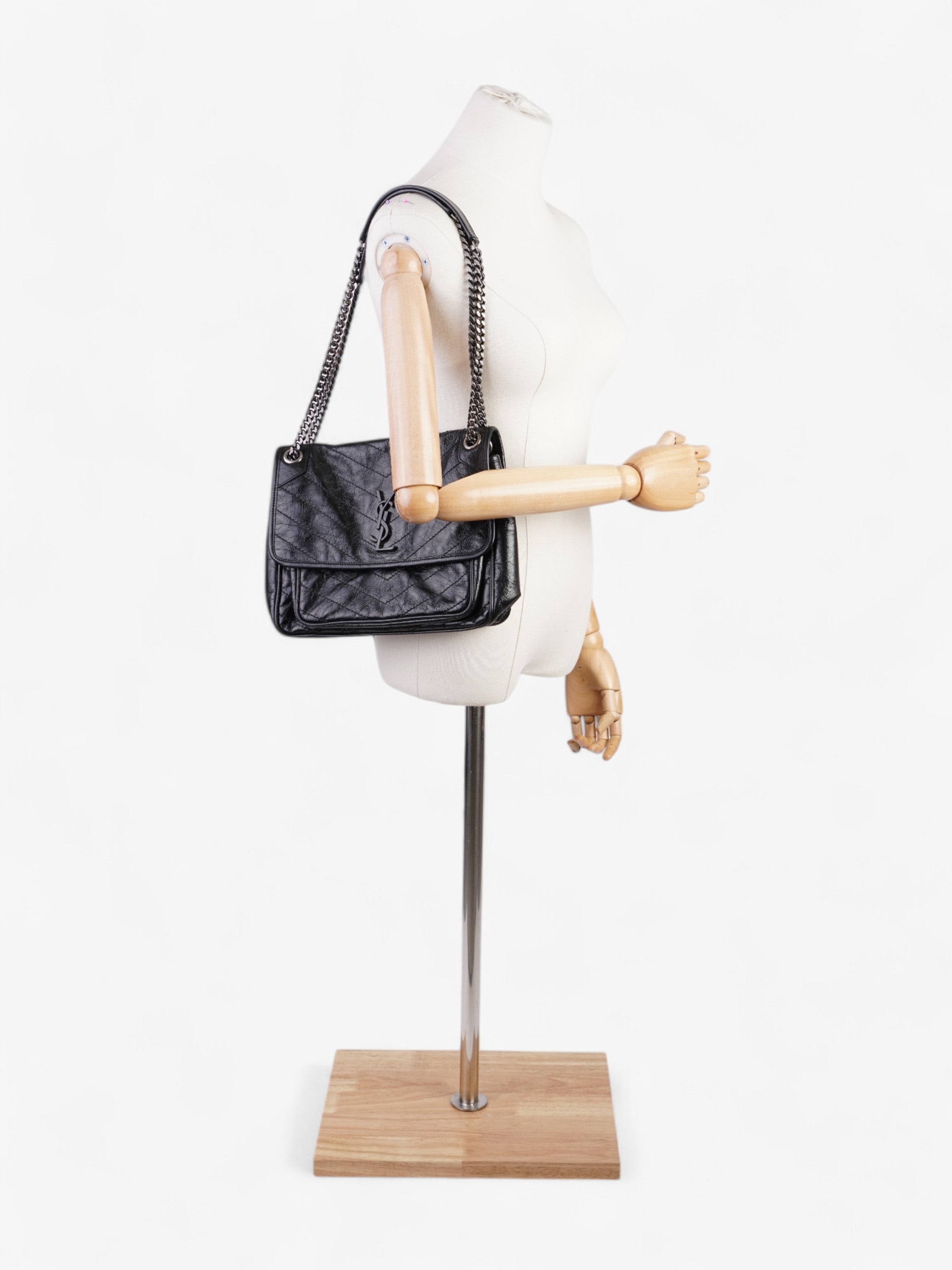 Saint Laurent Niki Black Calfskin Leather Large