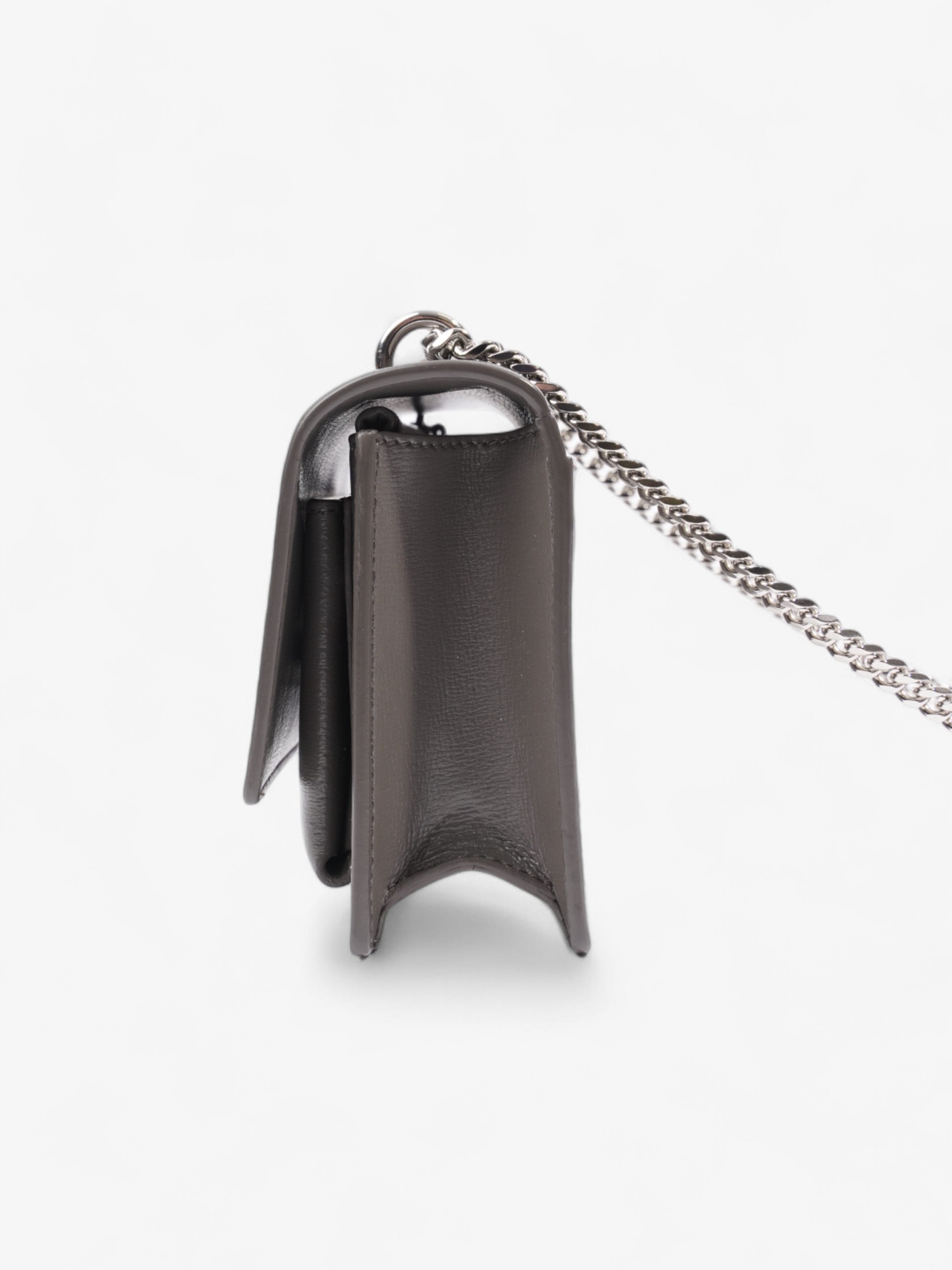 Saint Laurent Sunset Chain Wallet Grey Calfskin Leather