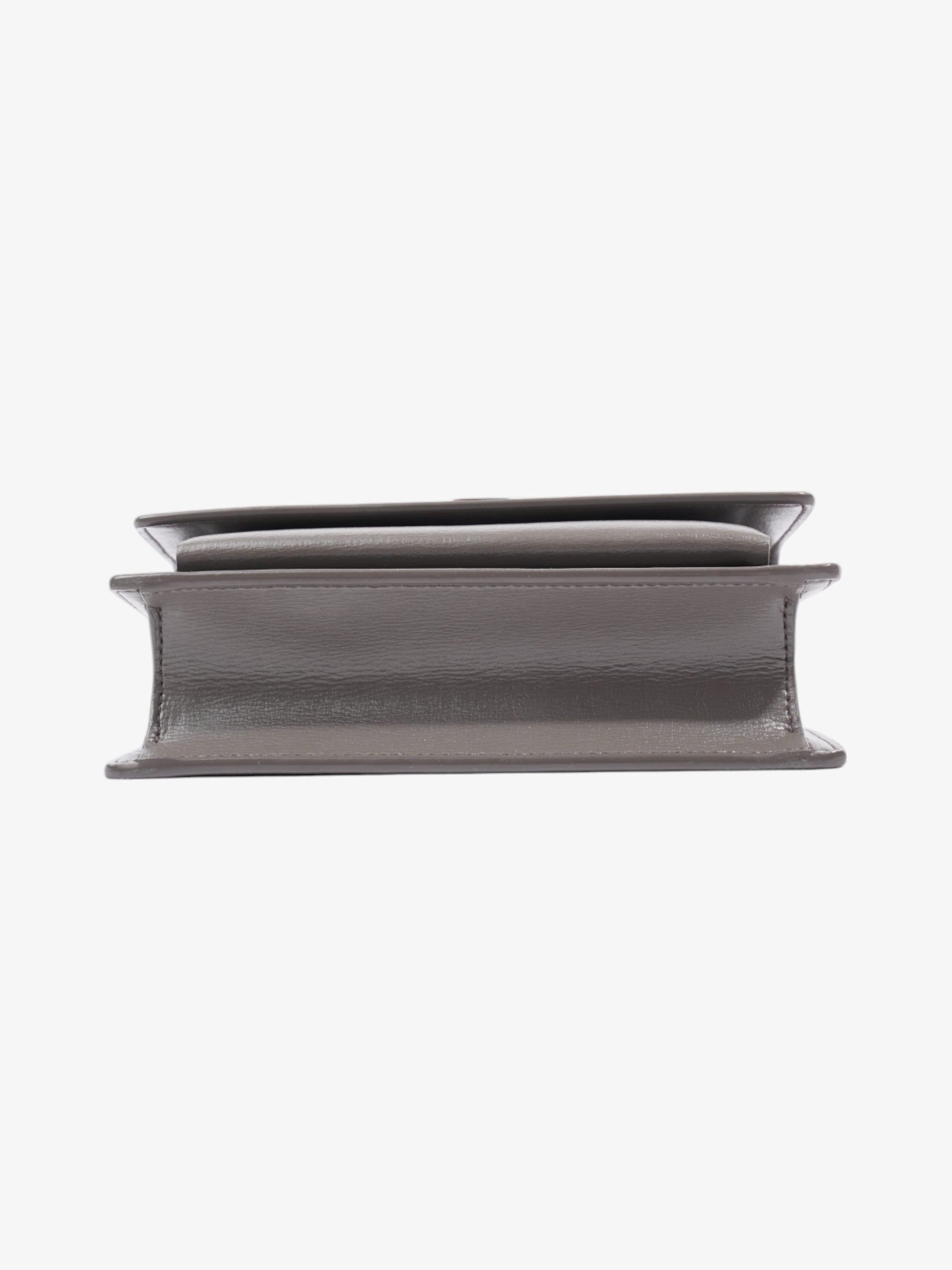Saint Laurent Sunset Chain Wallet Grey Calfskin Leather