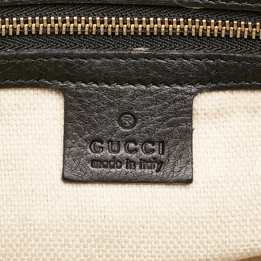 Black Gucci Soho Working Leather Tote Bag